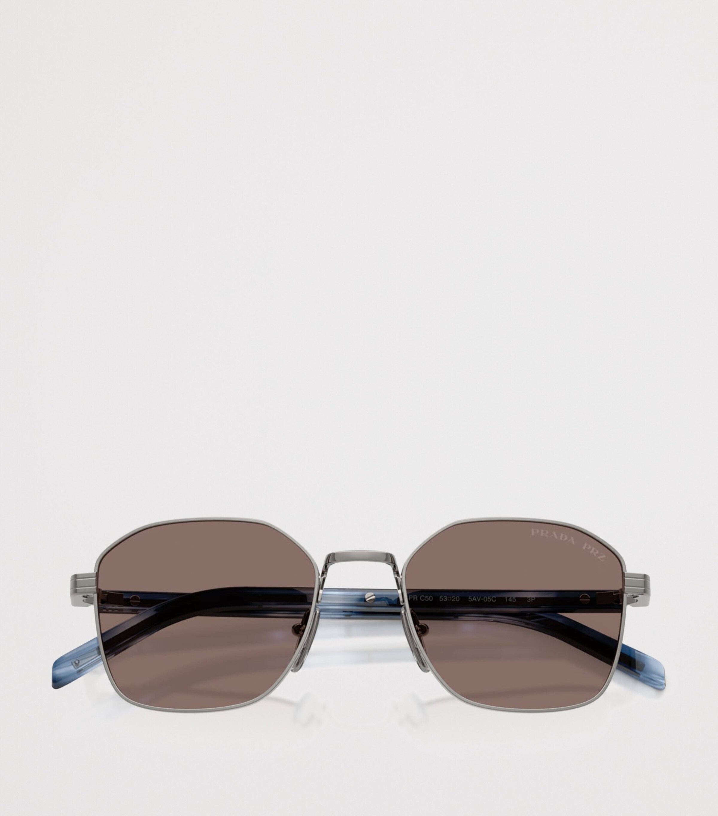 Prada Metal Geometric Sunglasses Grey Image 5