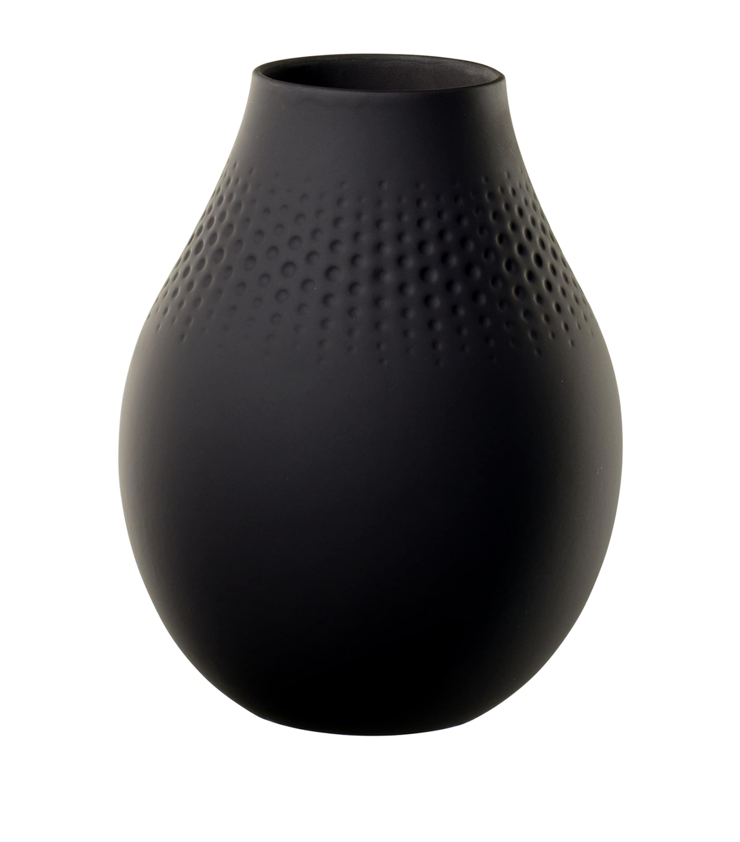 Villeroy & Boch Tall Collier Perle Vase In Black