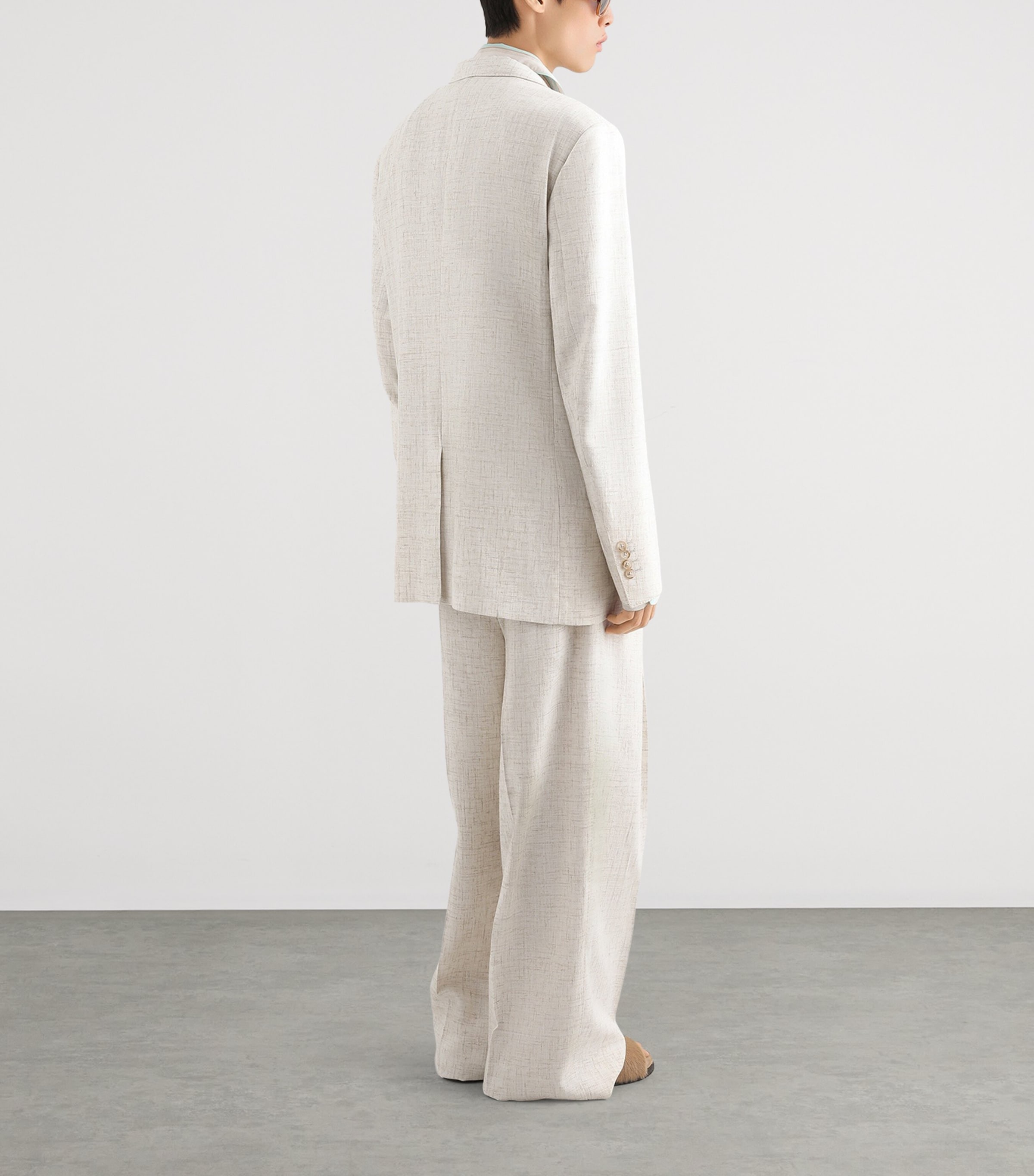 Dolce&Gabbana Mens Linen-Wool Tweed Blazer White Beige Ha Image 3