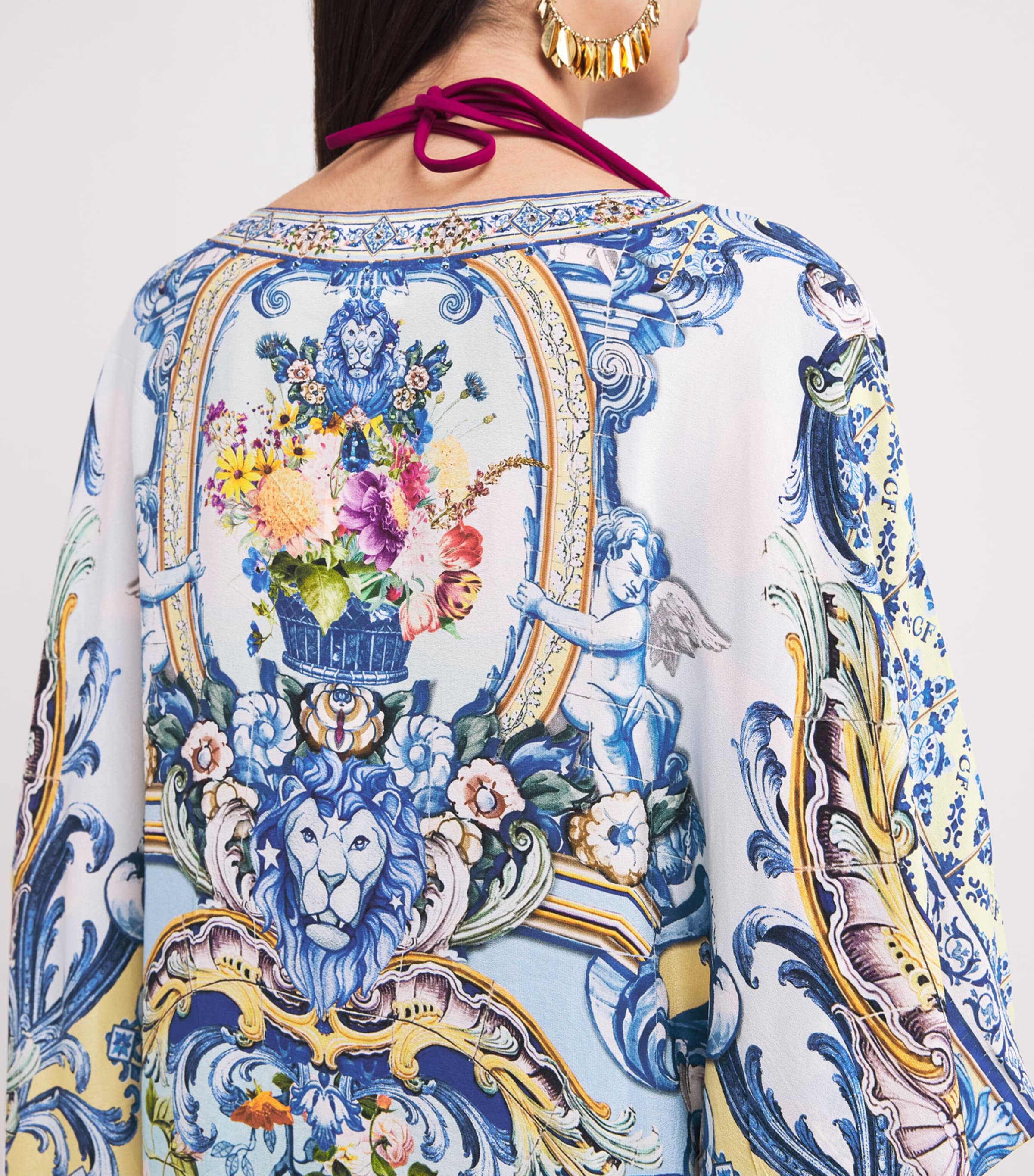 Silk Printed Short Kaftan WALLWOND Image 6
