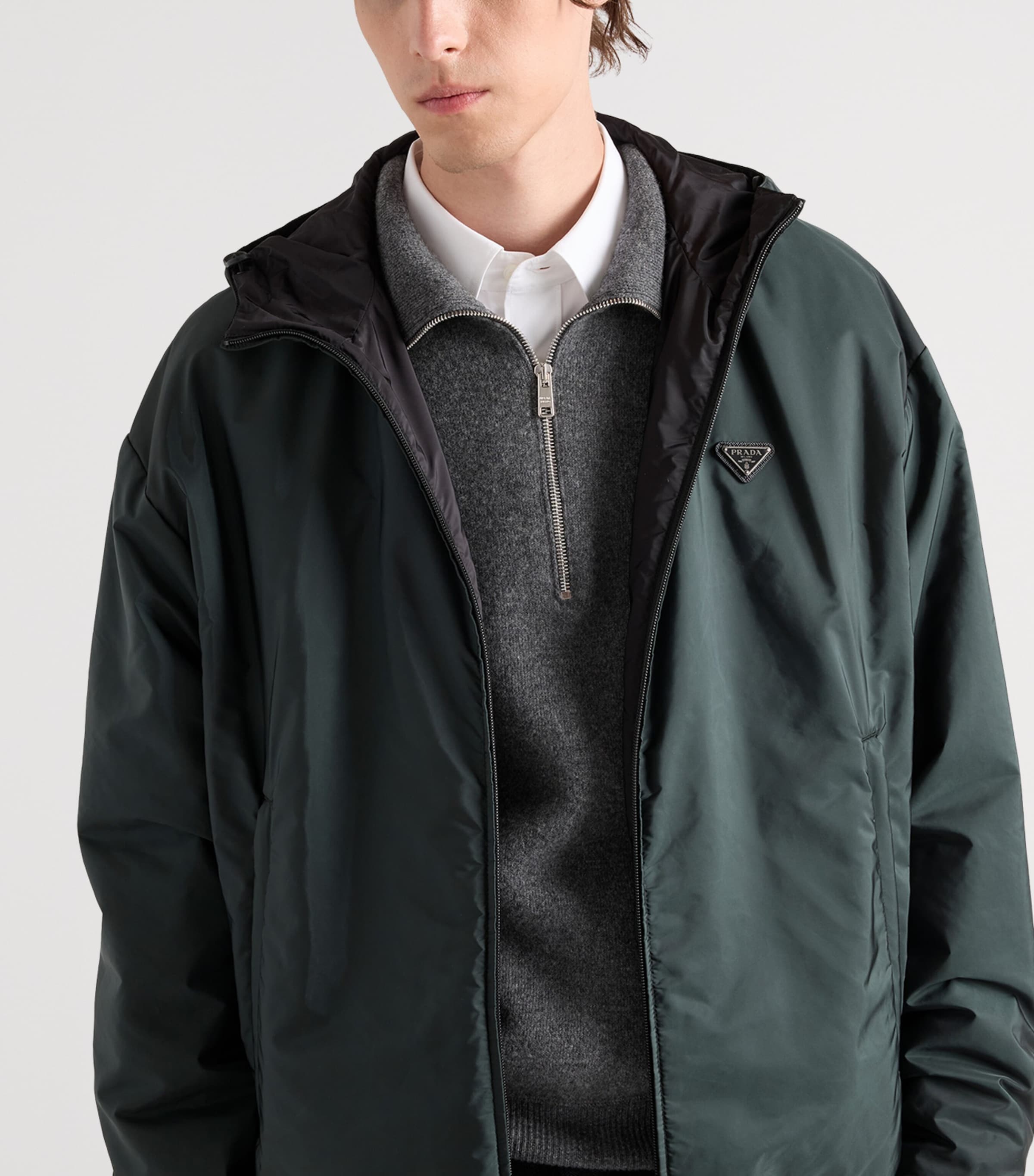 Prada Mens Re-Nylon Reversible Jacket Green Image 3