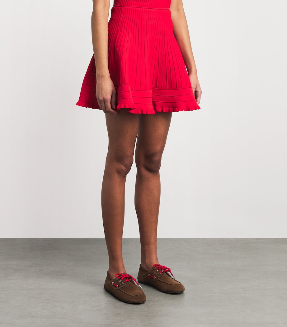 Maje Womens Knitted Mini Skirt Red Image 4