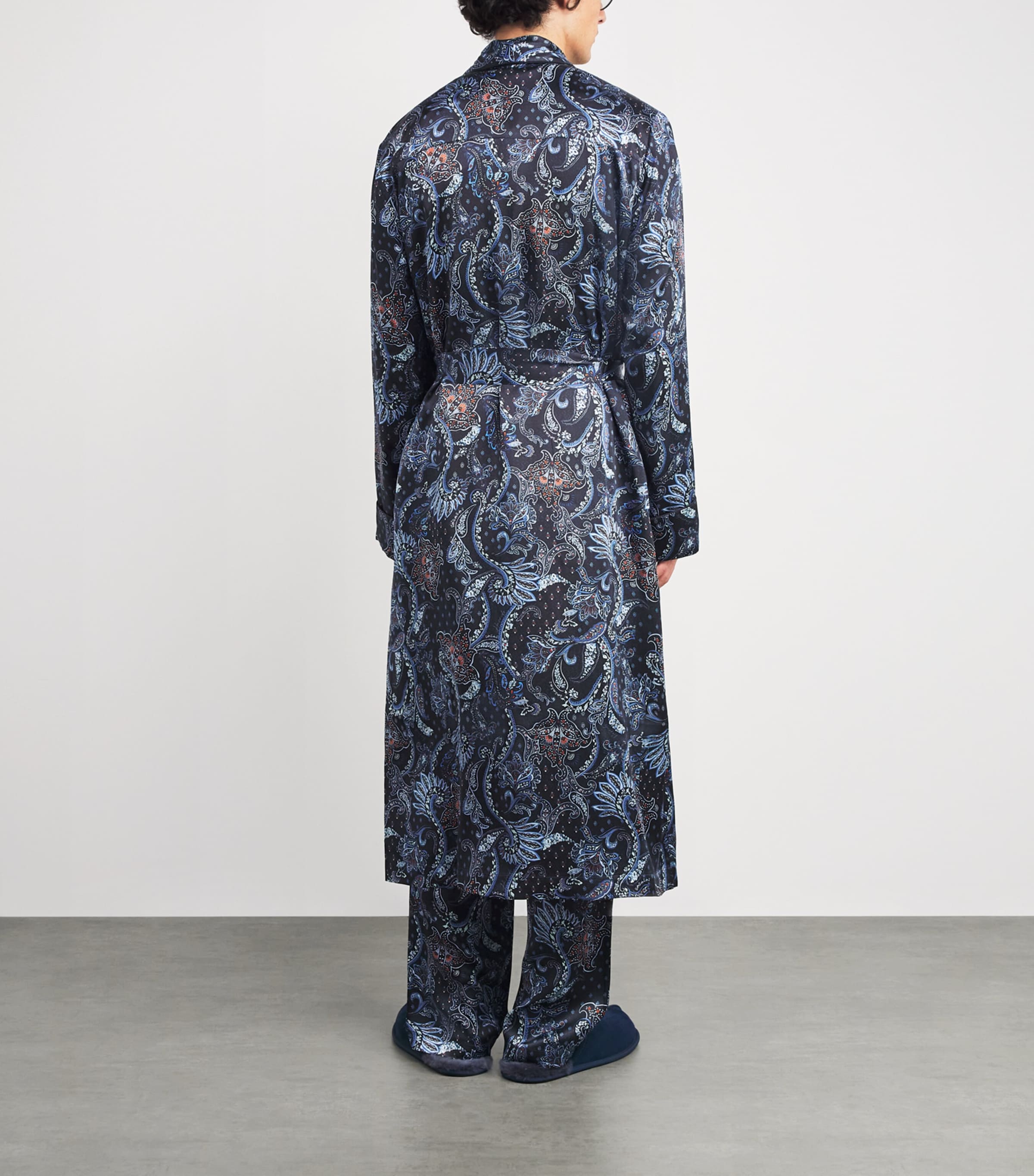Silk Paisley Print Night Robe MULTI Image 3