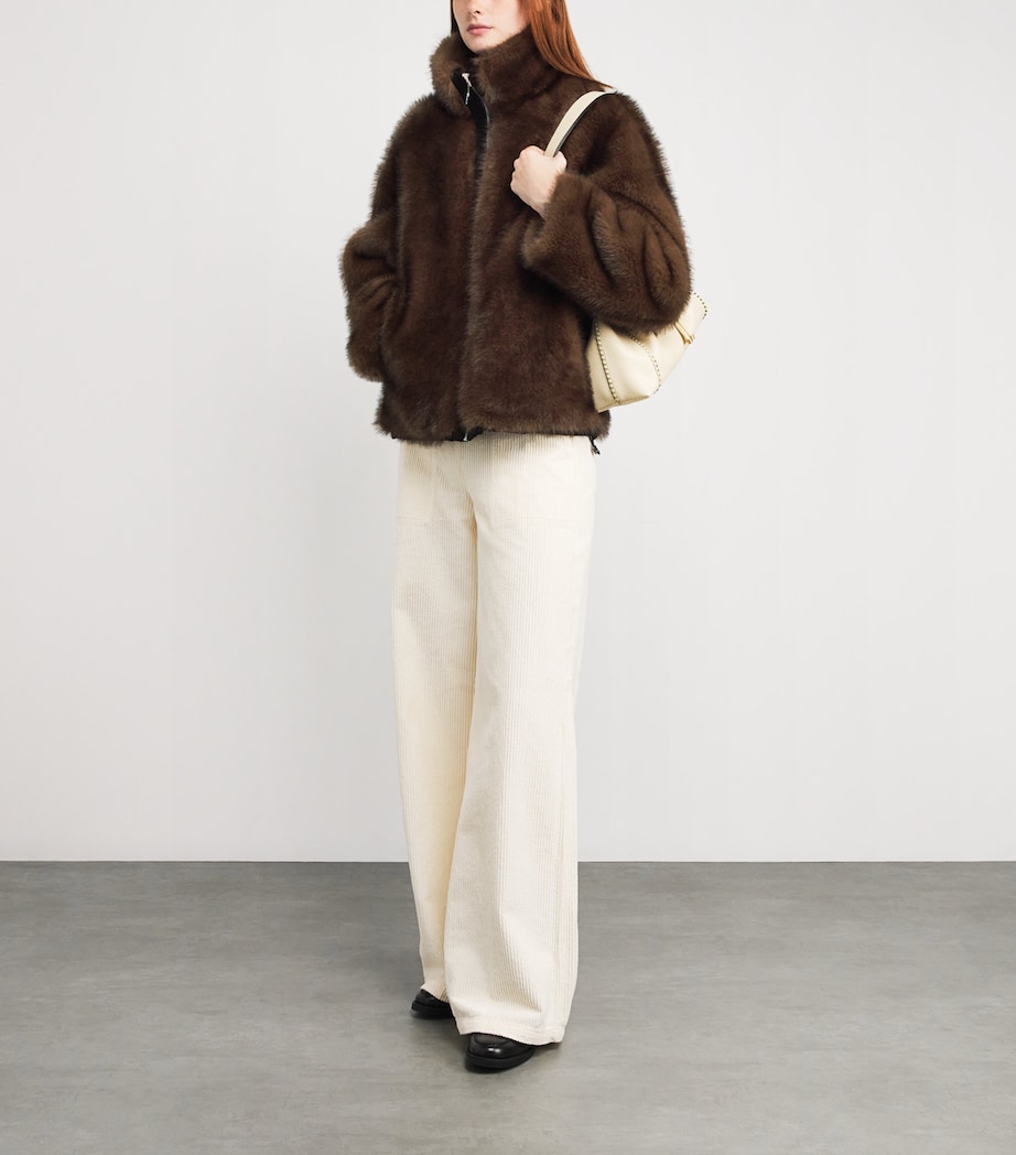 Faux Fur Reversible Coat BROWN Image 2