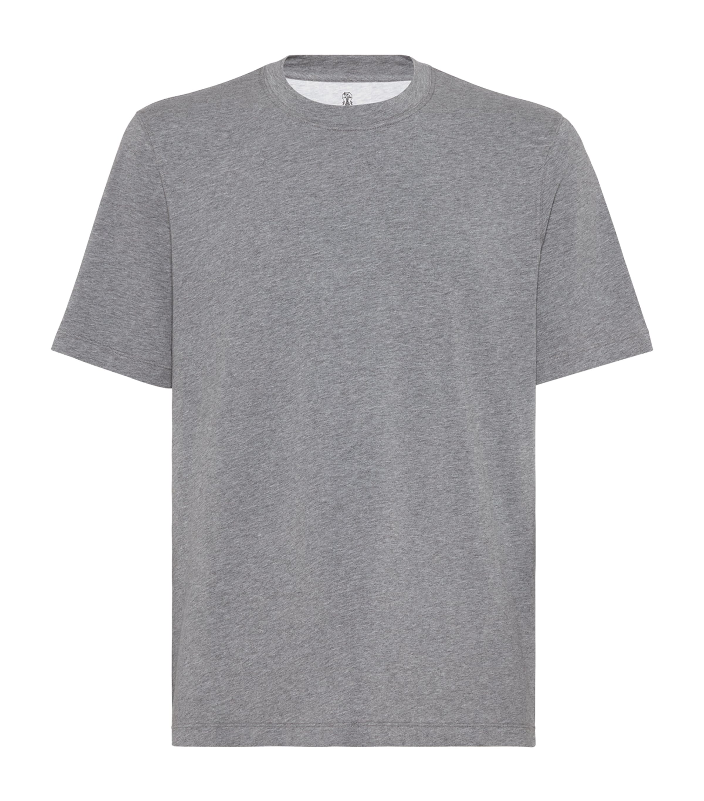 Brunello Cucinelli Cotton Crew-neck T-shirt In Gray