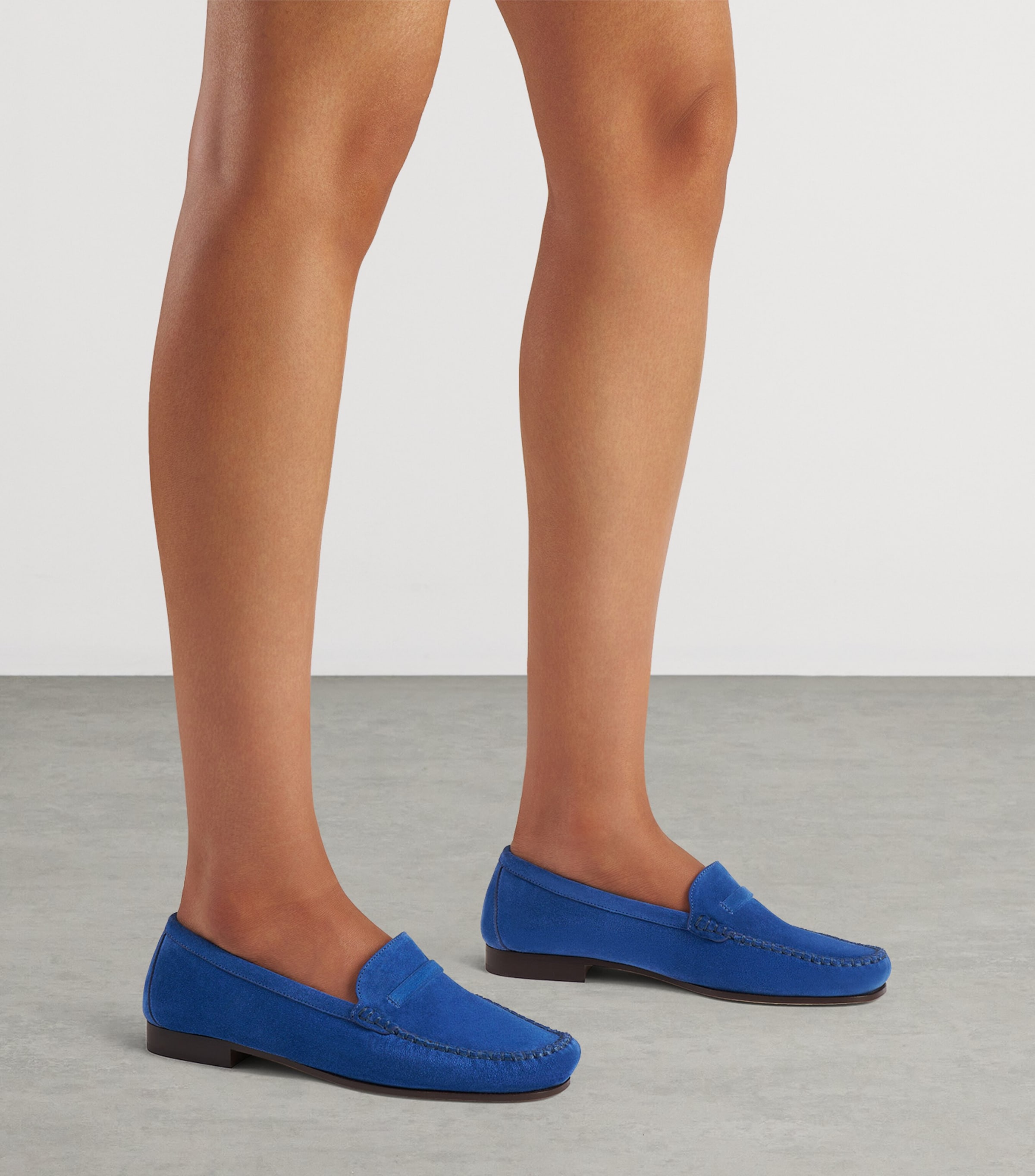 Malone Souliers Suede Knightsbridge Loafers Regatta Blue Image 2