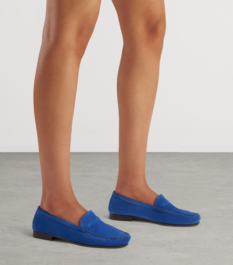 Malone Souliers Suede Knightsbridge Loafers Regatta Blue Image 2