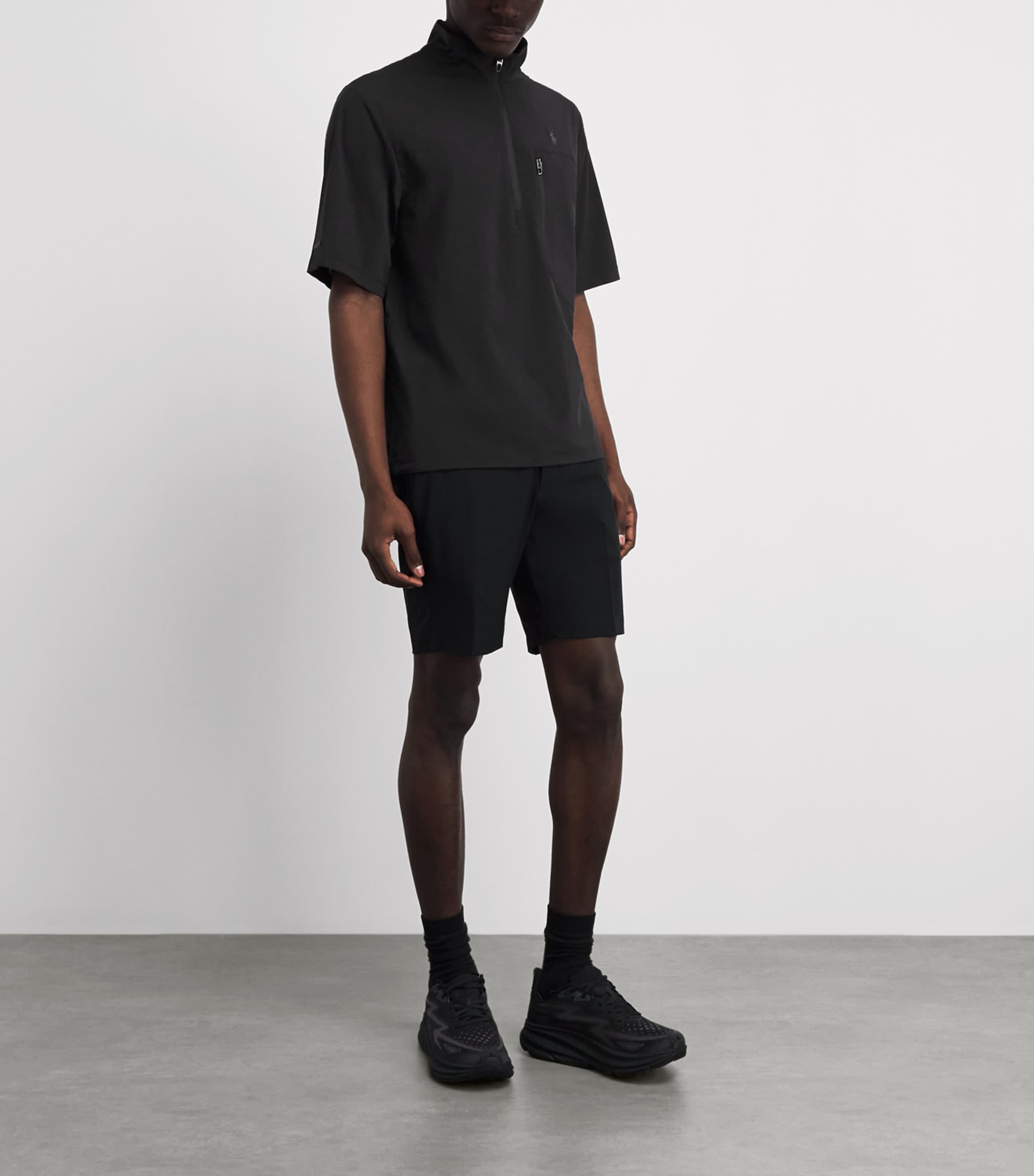 RLX Ralph Lauren Mens Wate-Repellent Half-Zip Top Polo Black Image 2