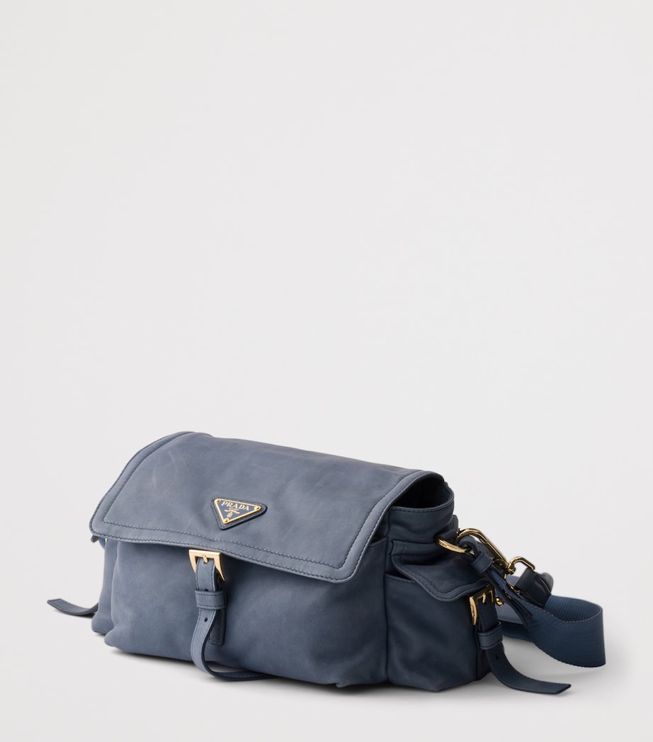 Prada Medium Lambskin Explore Shoulder Bag Blue Image 5