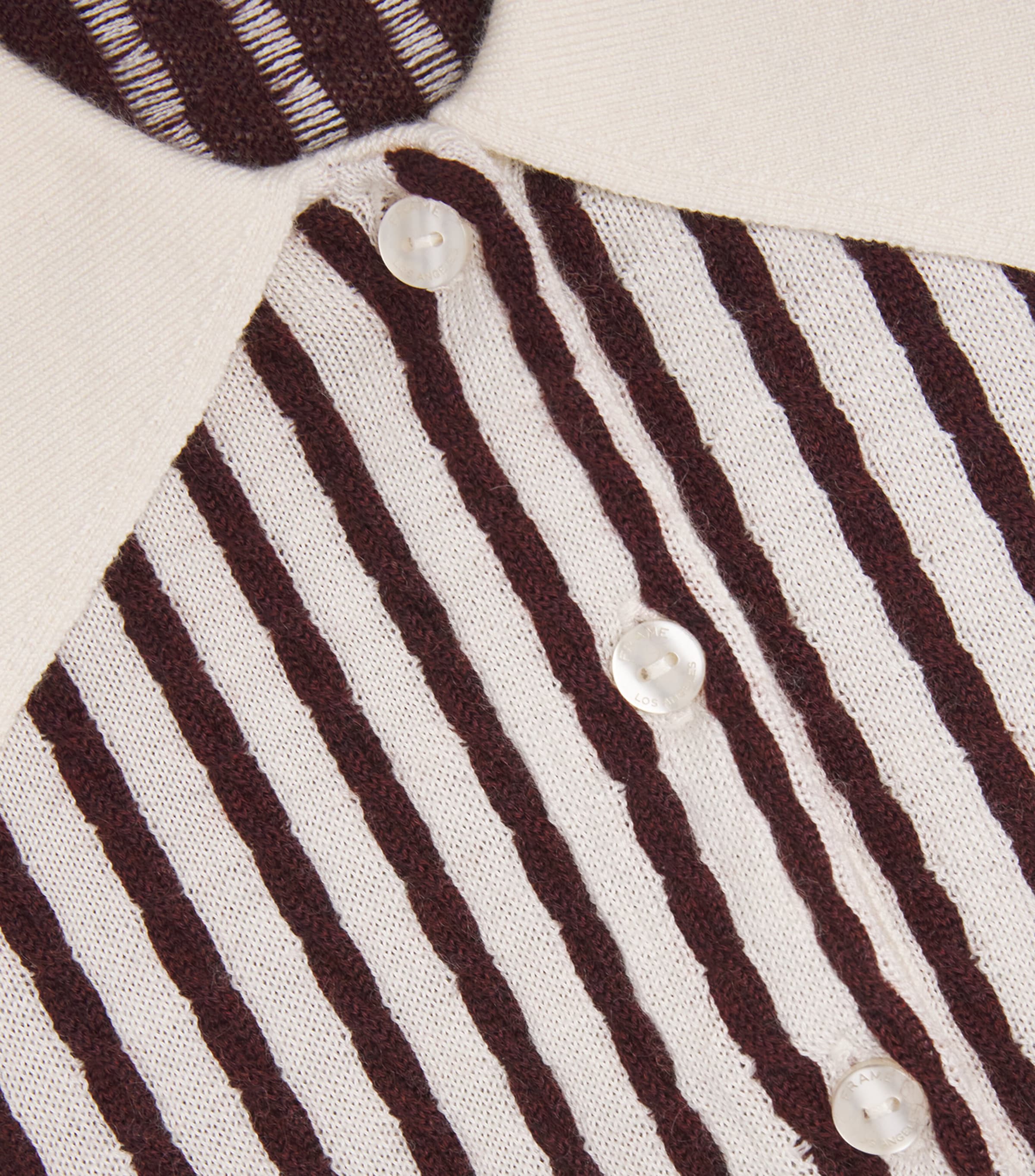 Cashmere-Silk Stripe The Cable Polo Shirt BURGUNDY MULTI Image 5