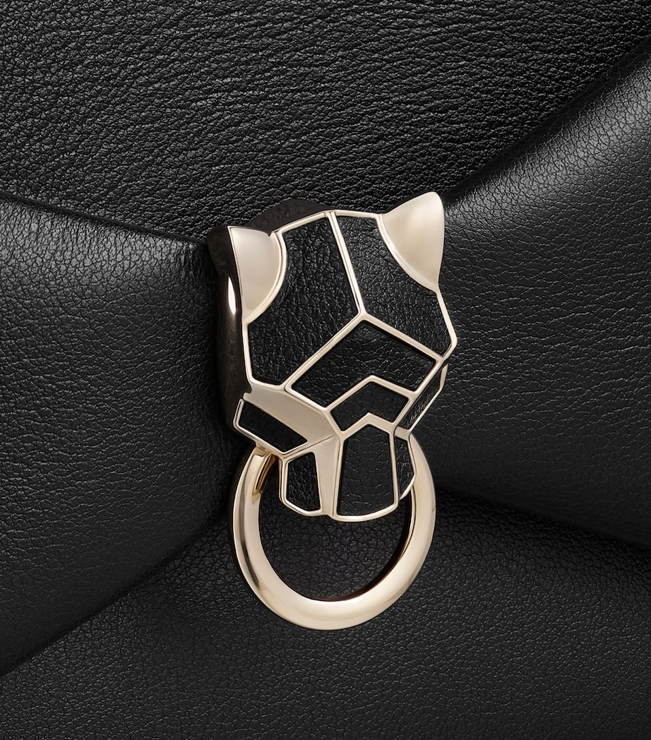 Leather Panthère de Cartier Chain Pouch BLACK Image 5