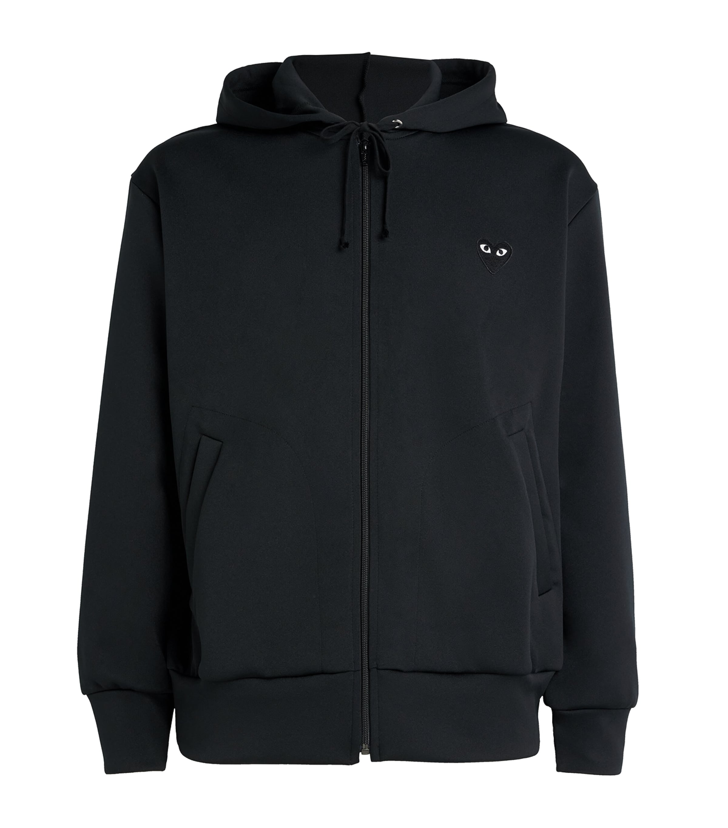 Comme Des Garçons Play Comme Des Garcons Play Men Hooded Zip Up Sweatshirt With Black Small Heart In Black