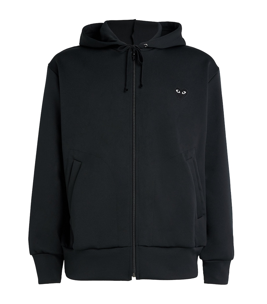 Zip-Up Heart Hoodie BLACK Image 1