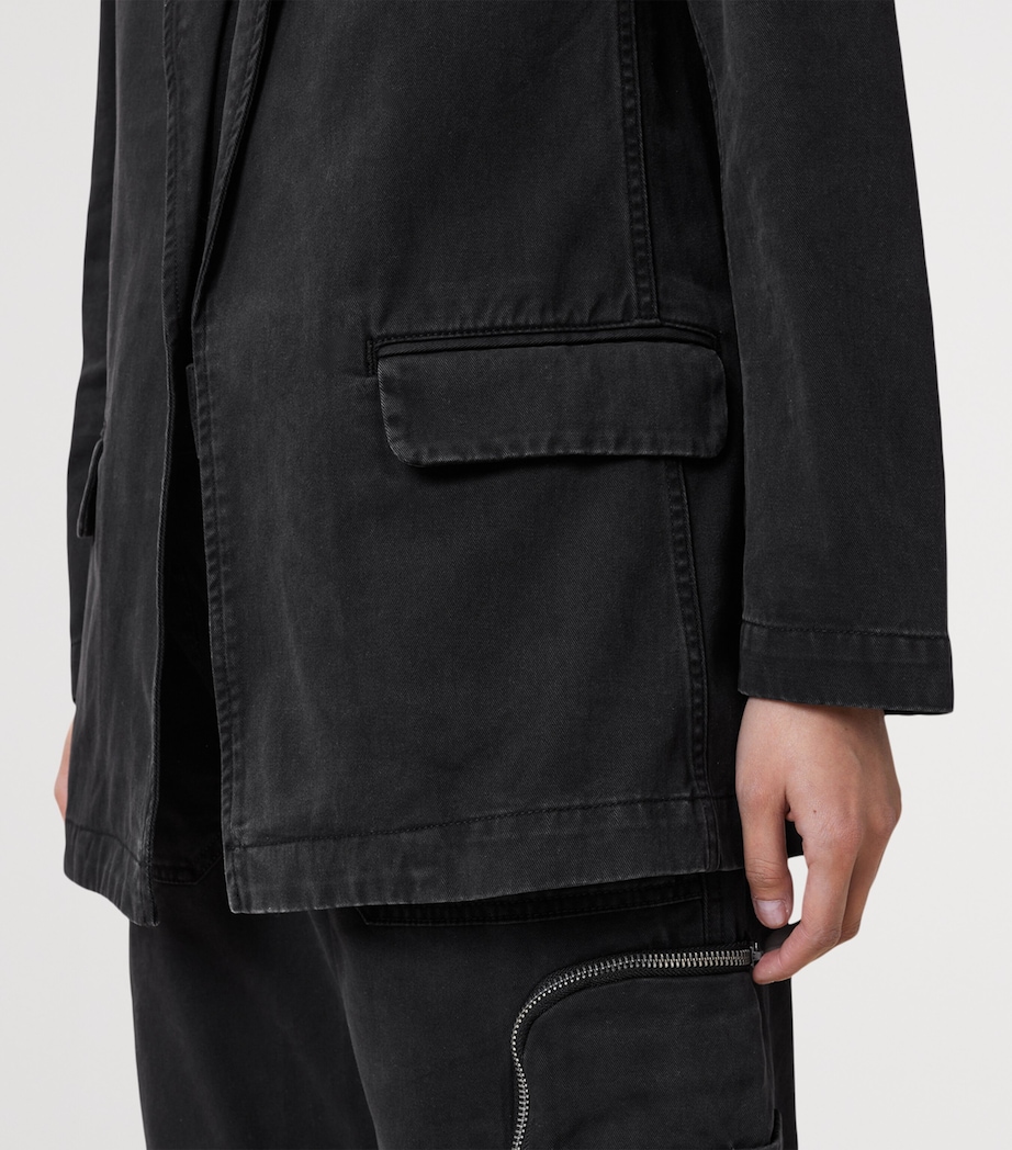 AllSaints Womens Denim Aleida Blazer Washed Black Image 7