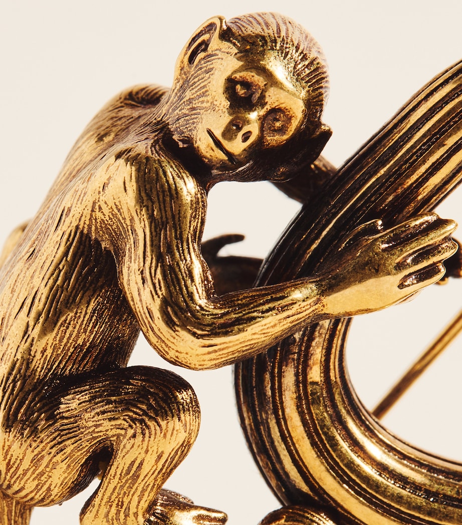 Khaite Antique-Effect Monkey Brooch Antique Gold Image 5