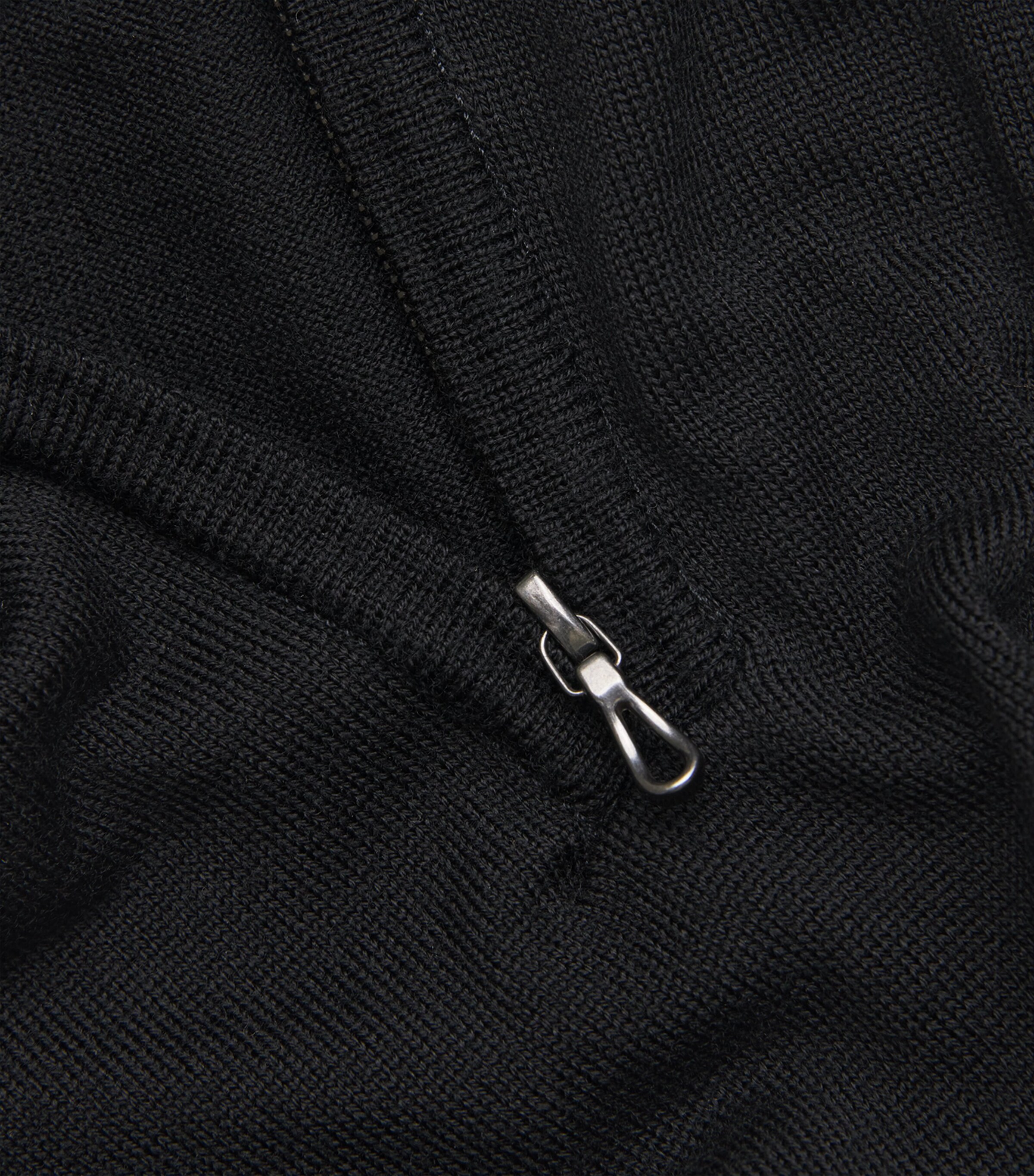 John Smedley Mens Extra Fine Merino Wool Half-Zip Tapton Sweater Black Image 5