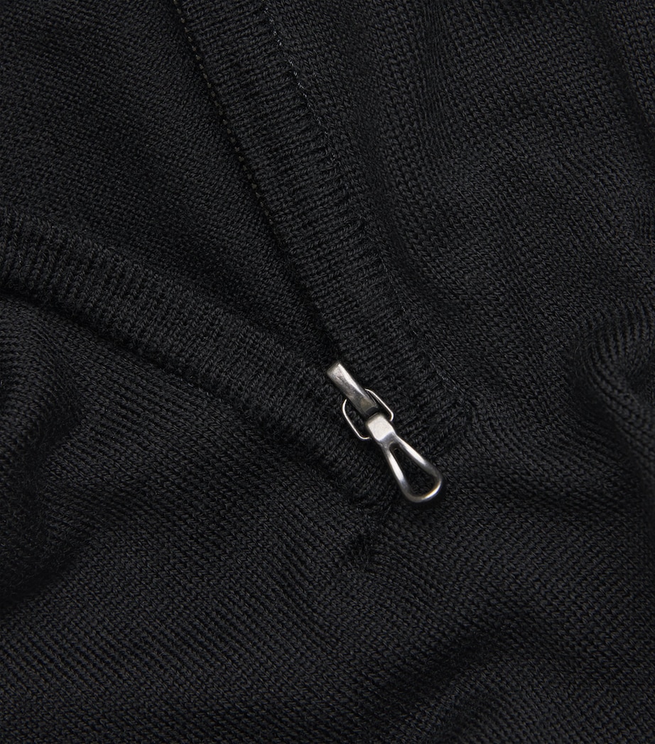 Extra Fine Merino Wool Half-Zip Tapton Sweater BLACK Image 5