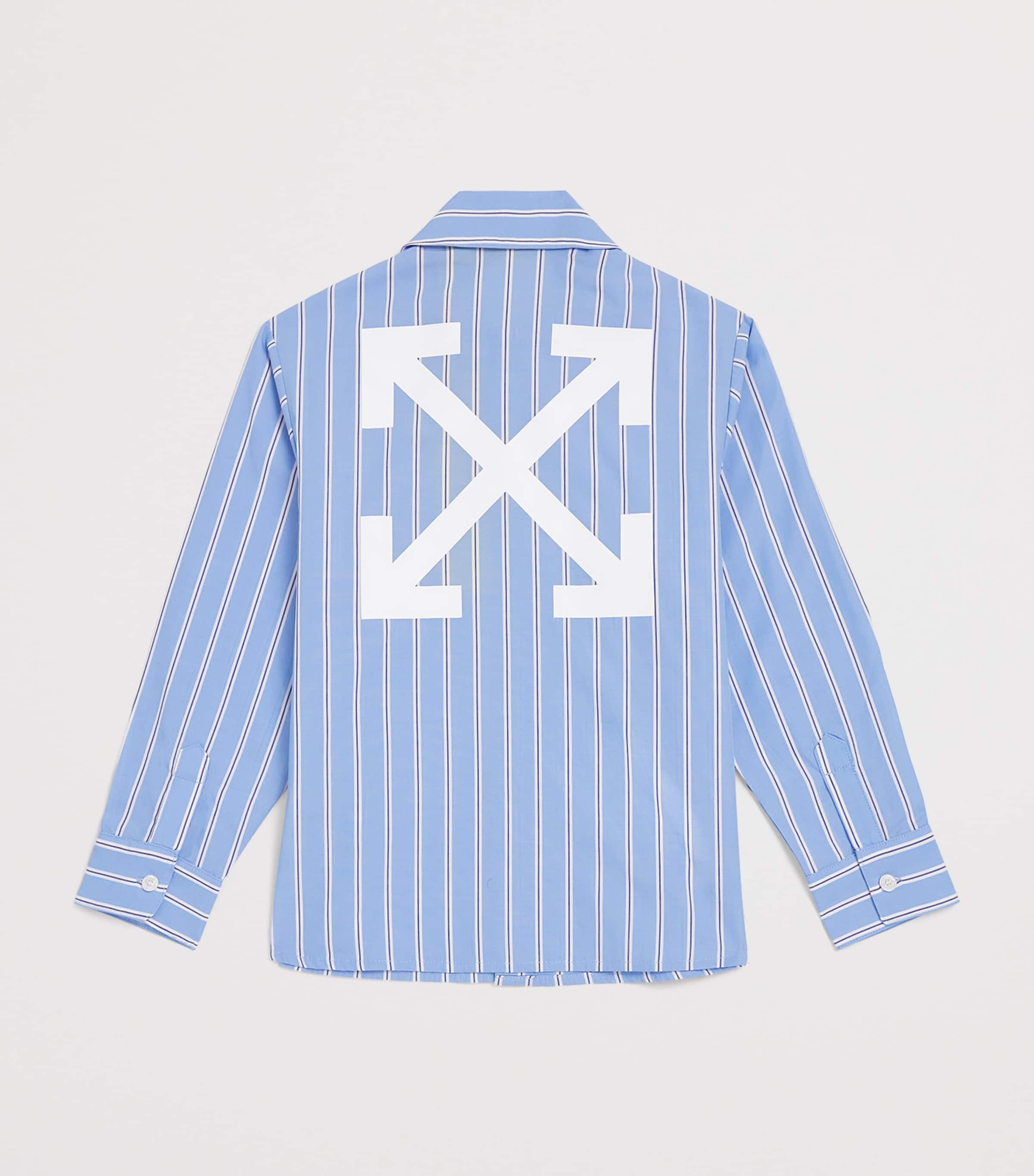 Cotton Stripe Arrows Shirt (4-12+ Years) SKY BLUE Image 2