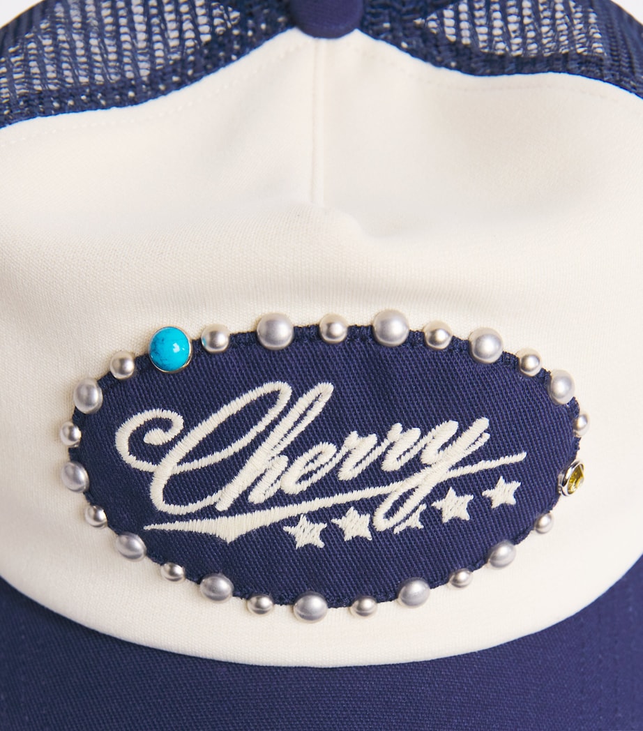 Cherry Los Angeles Turquoise Cherry Trucker Cap Navy Image 4