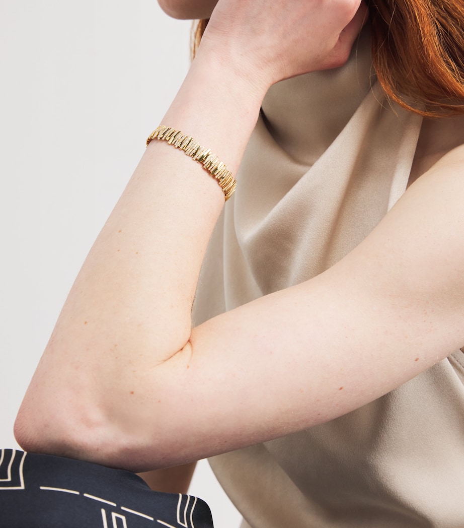 Suzanne Kalan Yellow Gold and Diamond Half Pavé Cuff Bangle Yg/wd Image 2
