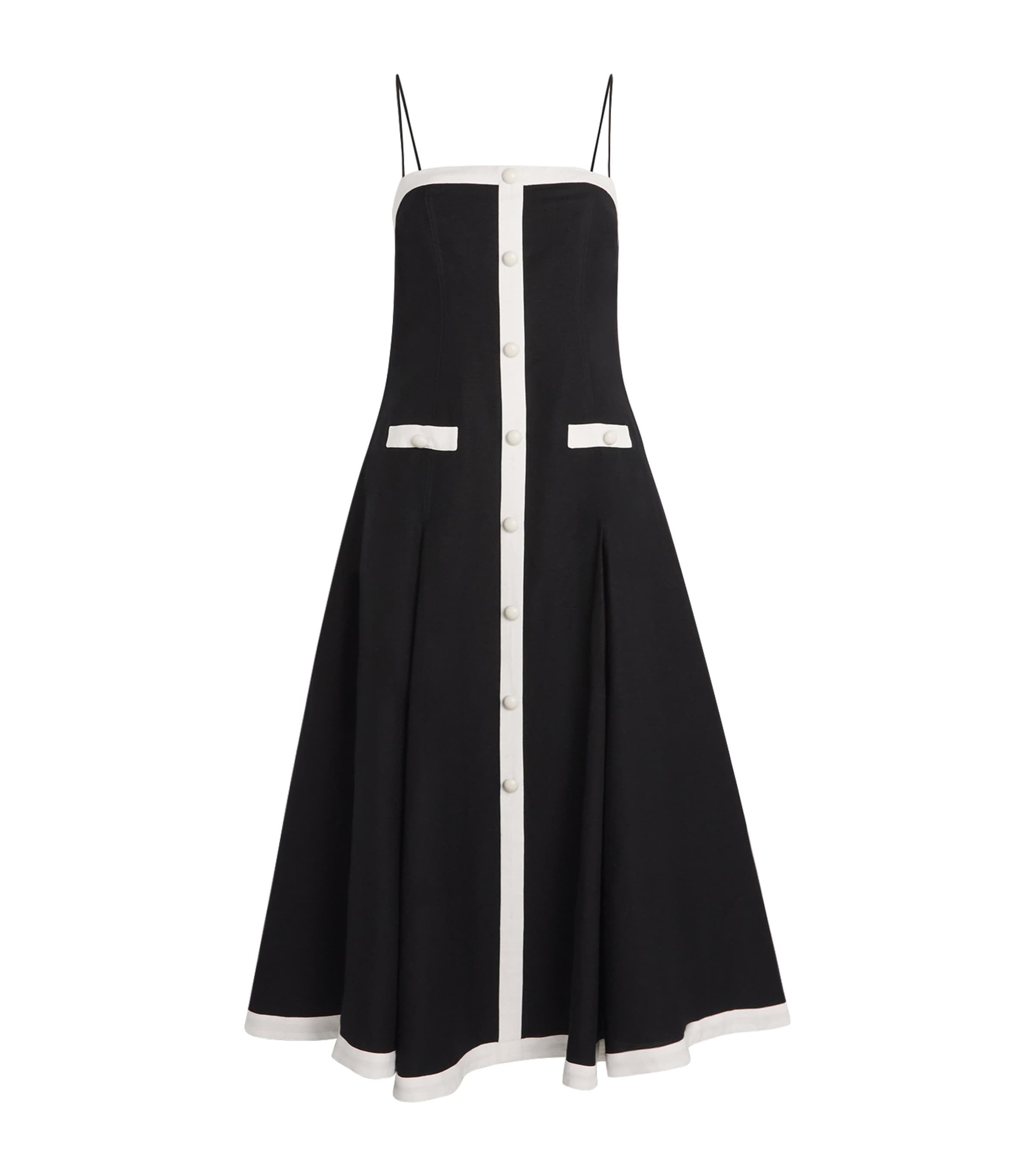 Simkhai Contrast Cordelia Midi Dress In Black