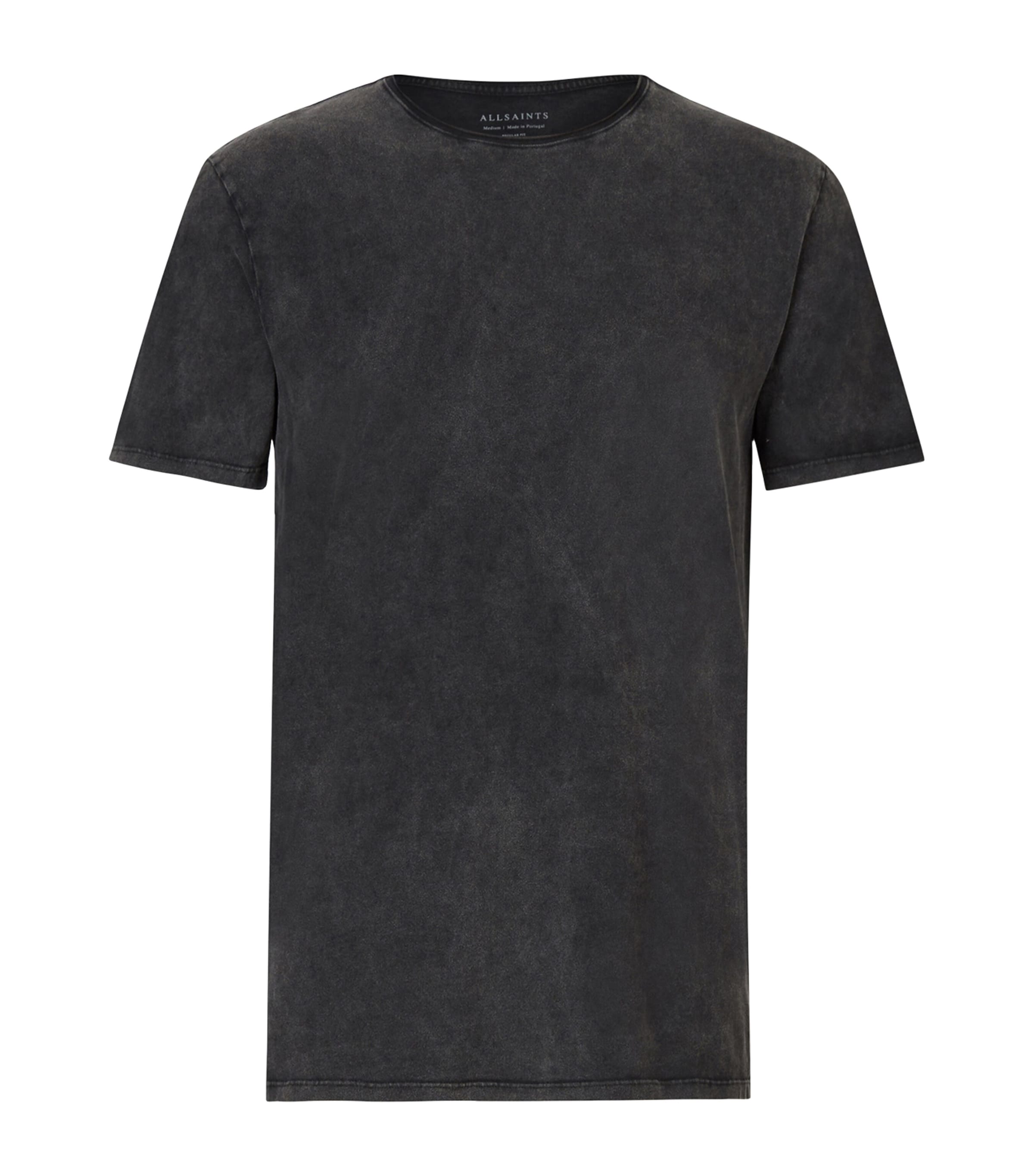 Allsaints Bodega Crew Neck Raw Edge T-shirt In Black