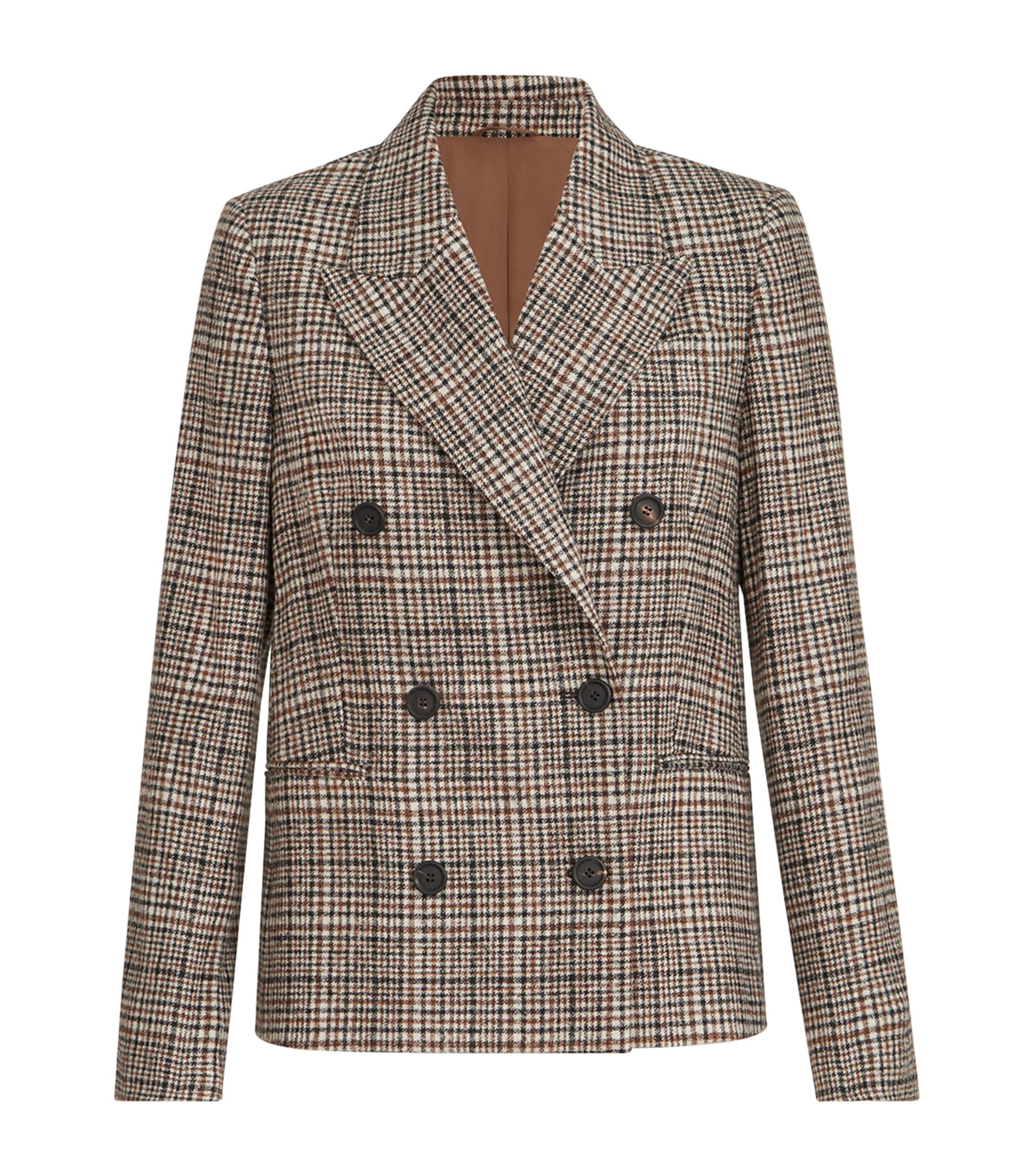 BRUNELLO CUCINELLI ベージュ チェック柄 ビジネスジャケット Brunello Cucinelli Beige Alpaca-Blend Check Blazer | Harrods US