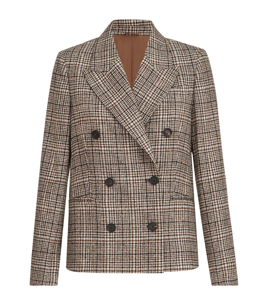 Brunello Cucinelli Womens Alpaca-Blend Check Blazer Image 1