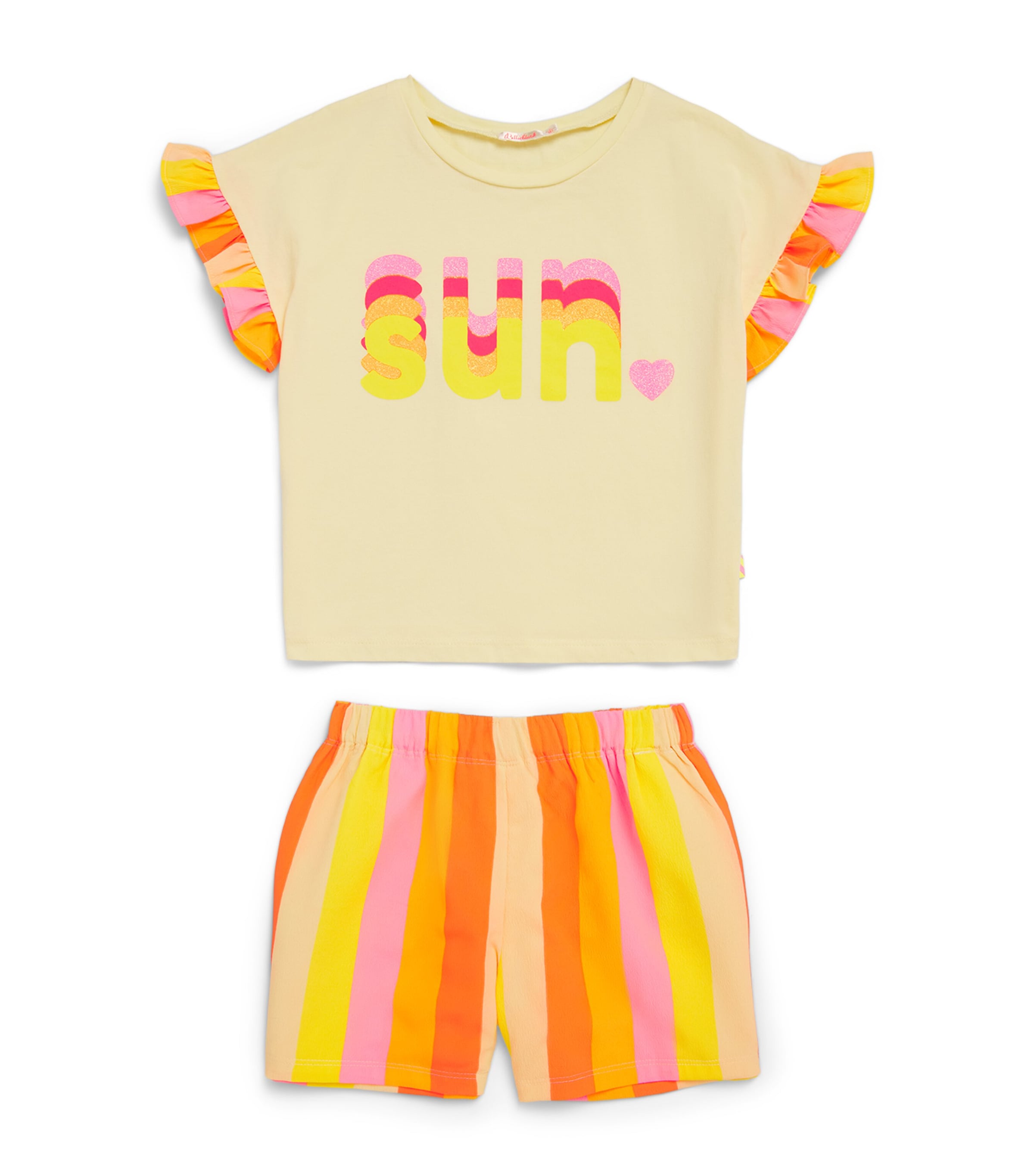 Billieblush Sun T-shirt And Shorts Set In Yellow
