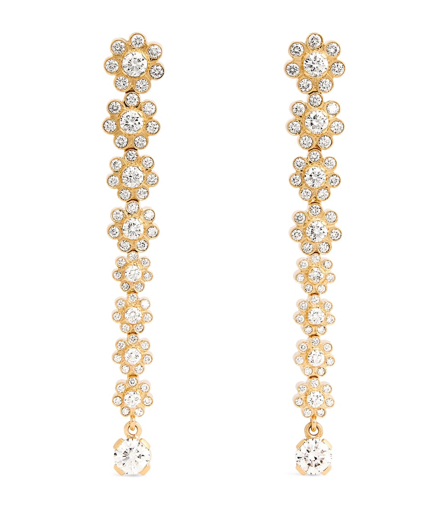 Yellow Gold and Diamond Sienna Fleur Earrings YELLOW GOLD Image 1