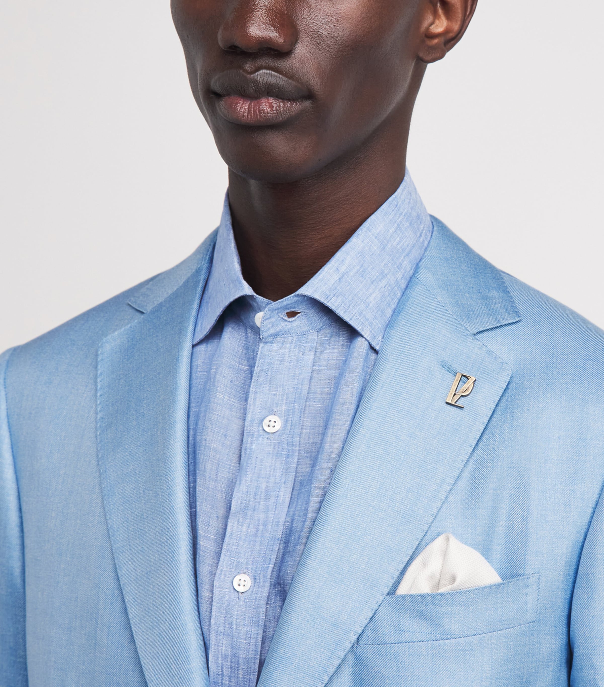 Pal Zileri Mens Silk Vicenza Blazer Light Blue Image 3