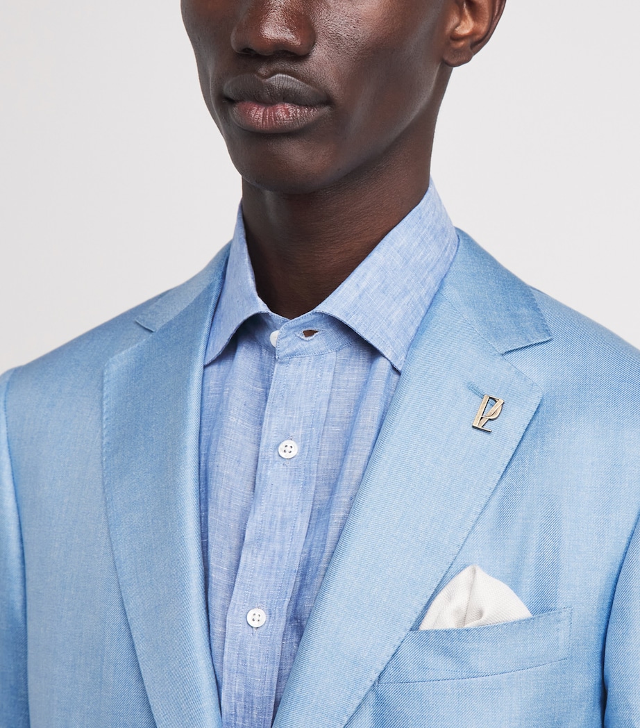 Pal Zileri Mens Silk Vicenza Blazer Light Blue Image 3