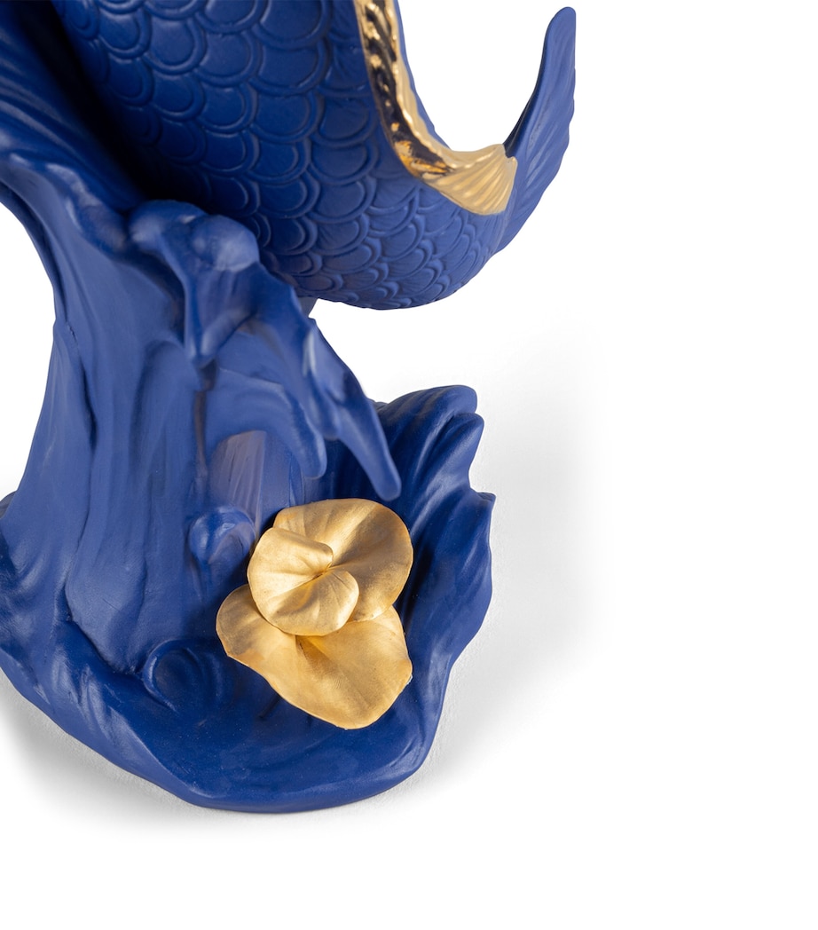 Porcelain Koi Carp Figurine WHITE & BLUE Image 2