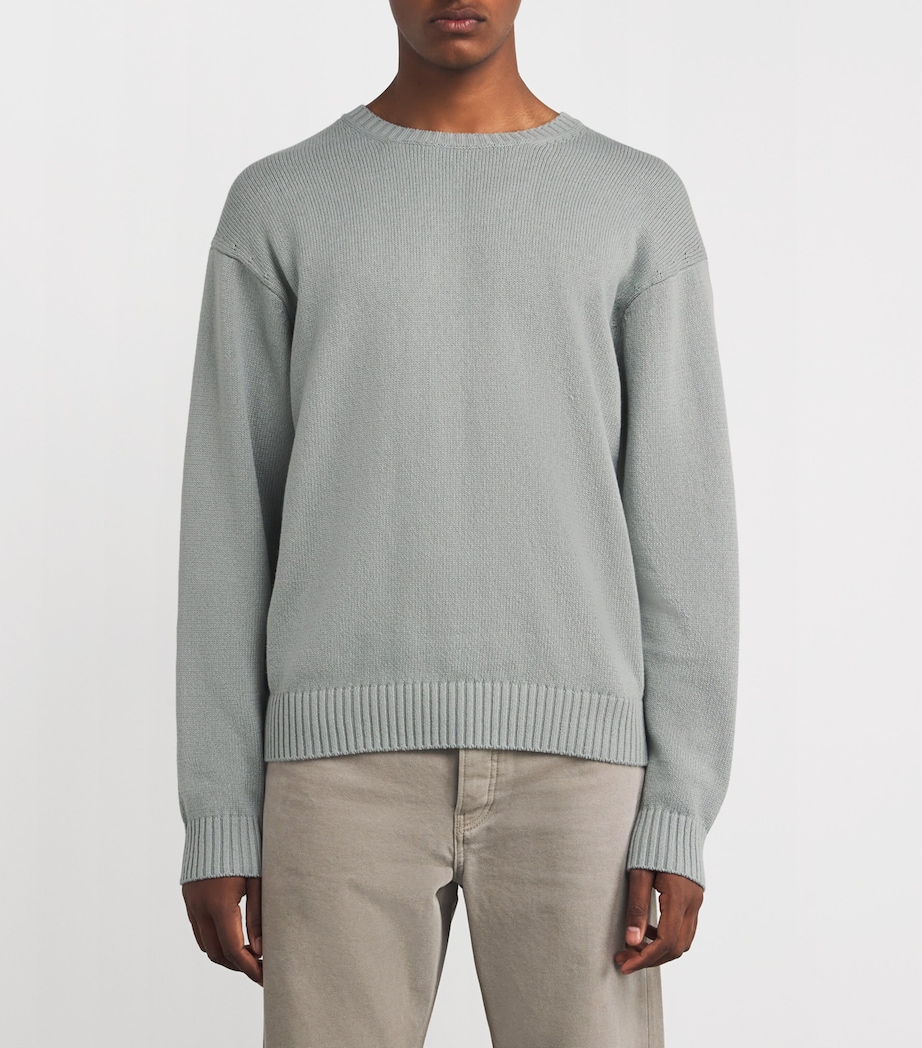 Cotton-Silk Sweater GREY BLUE Image 3