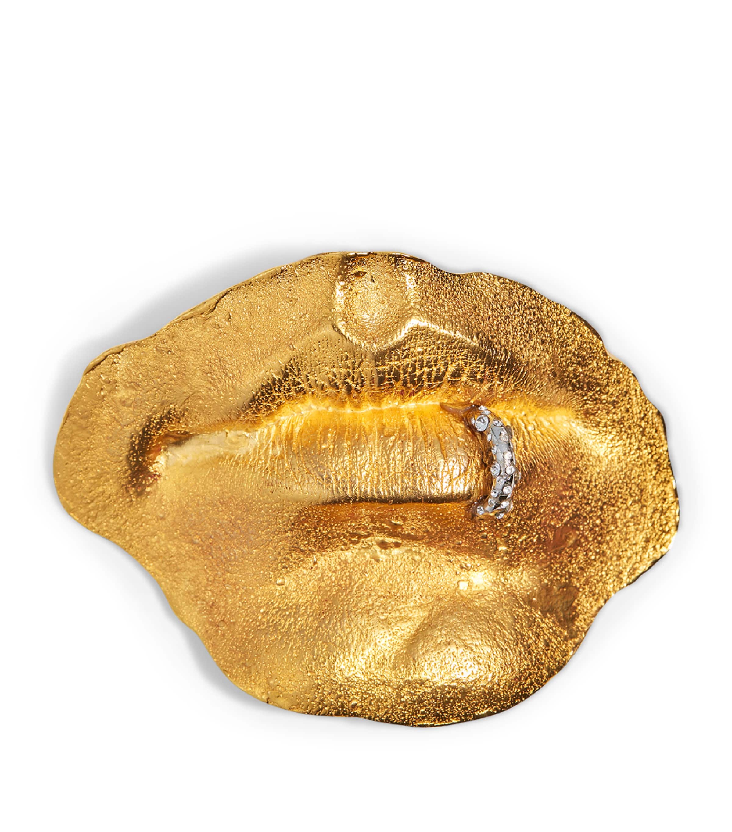 Schiaparelli Pierced Mouth Brooch Gold Image 1