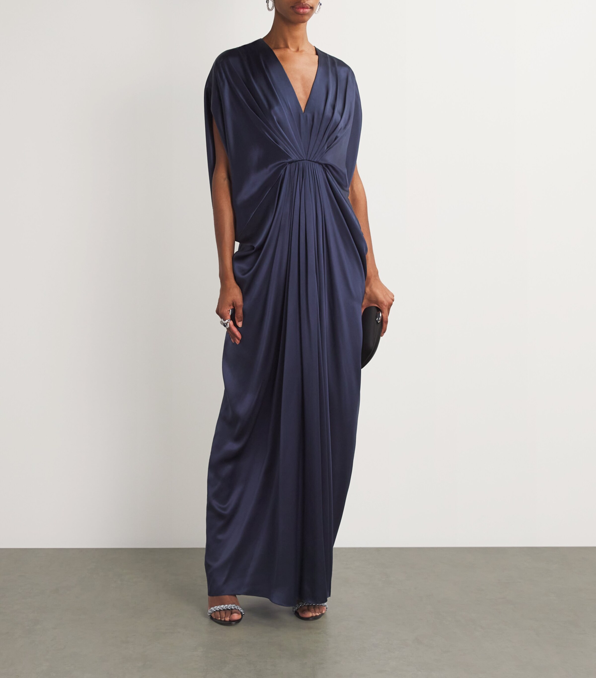 Silk Hiroko Gown NAVY Image 2