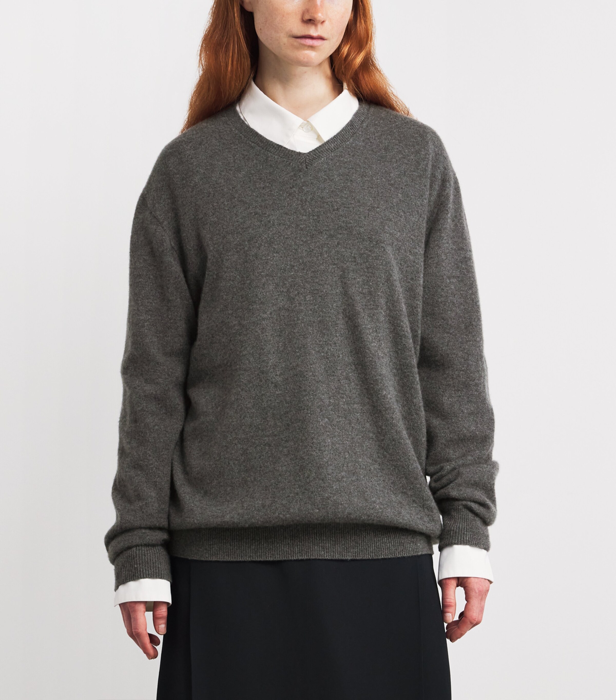 The Row Womens Ligeia Cashmere Sweater Medium Grey Melange Image 3