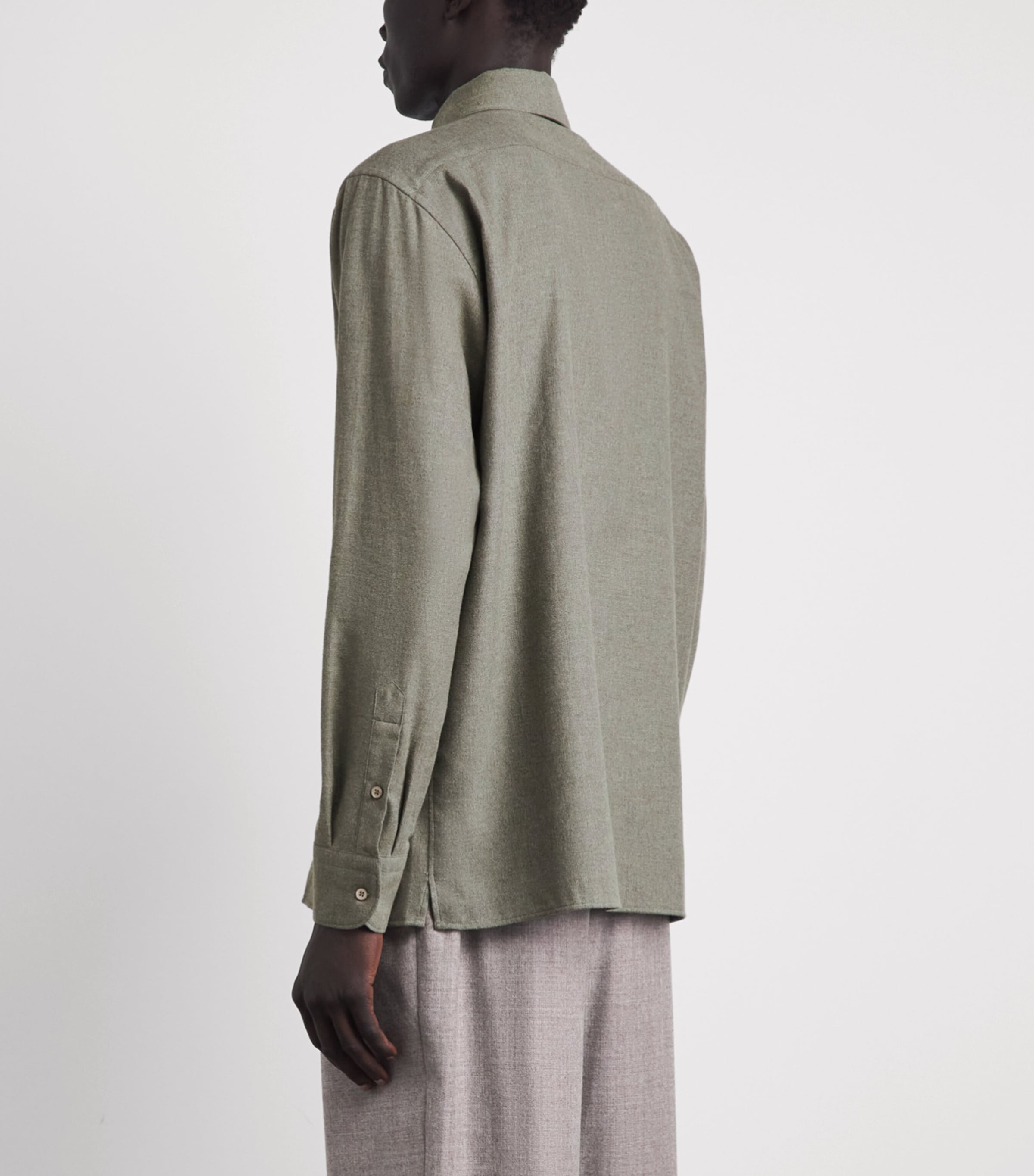 Colombo Mens Cotton Twill Shirt Green Image 5