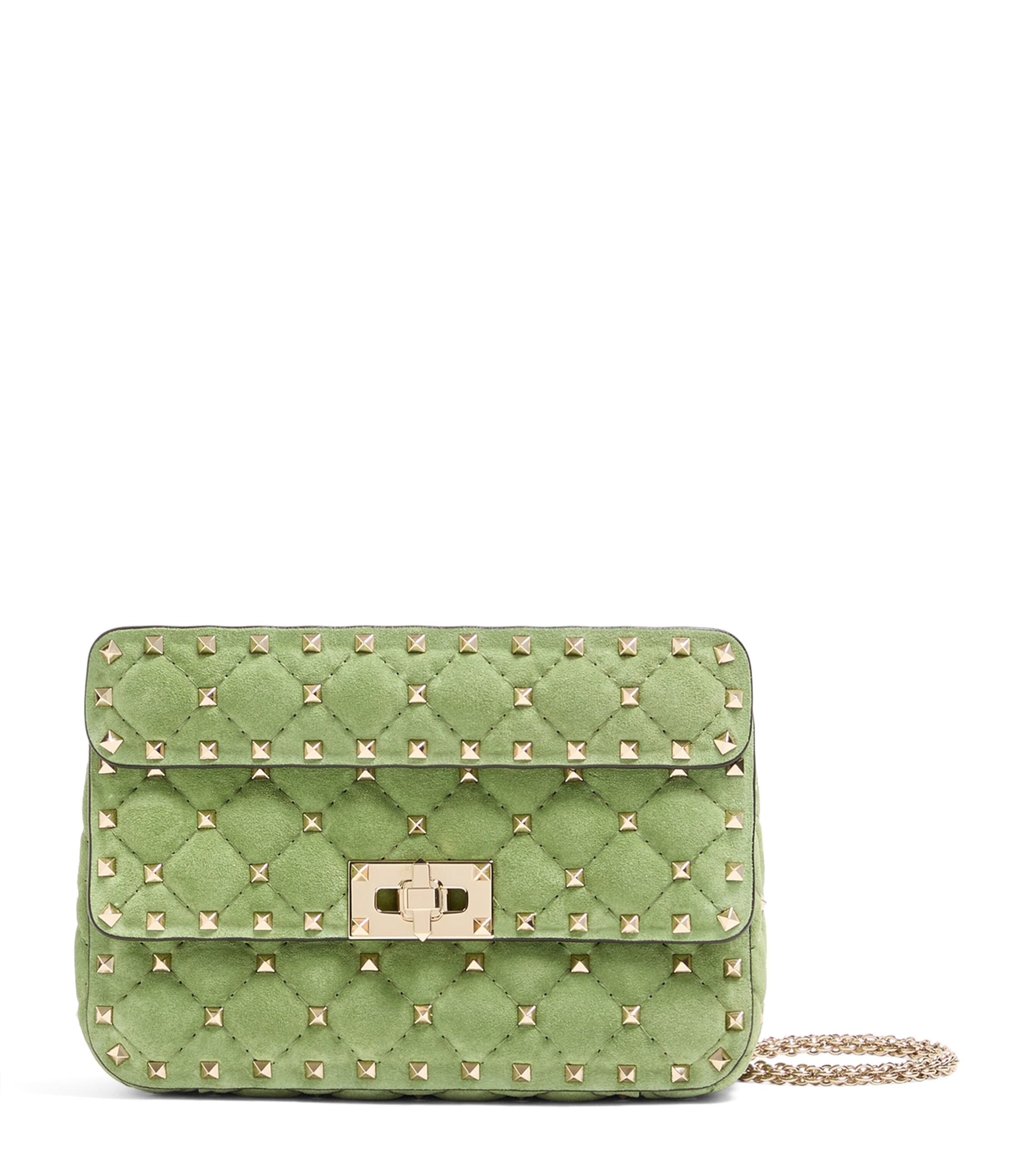 Valentino Garavani Small Suede Rockstud Spike Shoulder Bag Npo Image 1