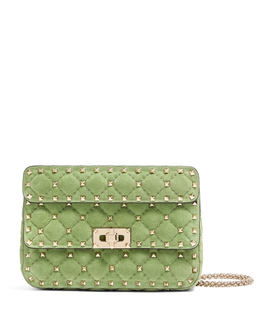 Valentino Garavani Small Suede Rockstud Spike Shoulder Bag Npo Image 1
