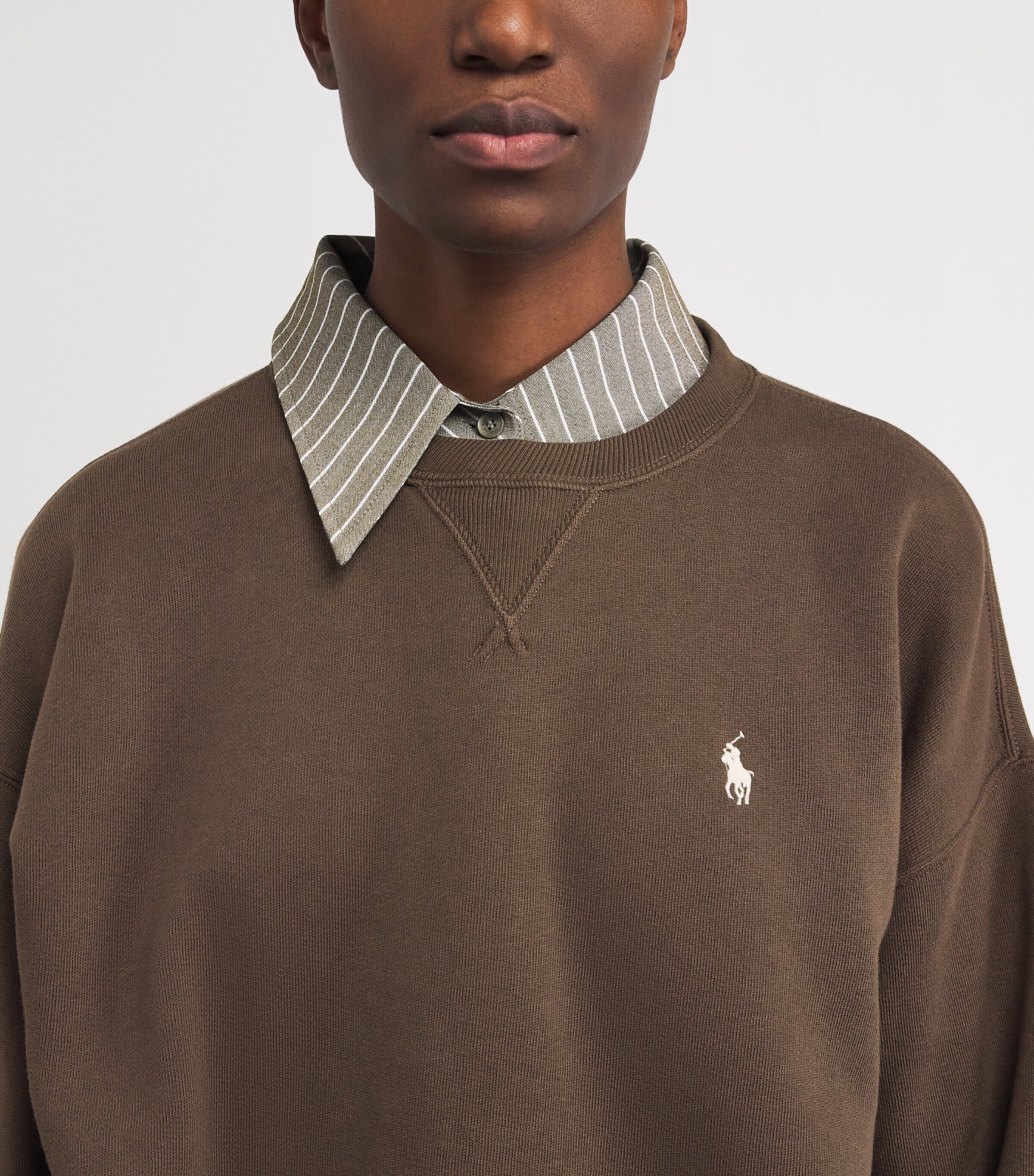 Cotton-Blend Polo Pony Sweatshirt YORK BROWN Image 6