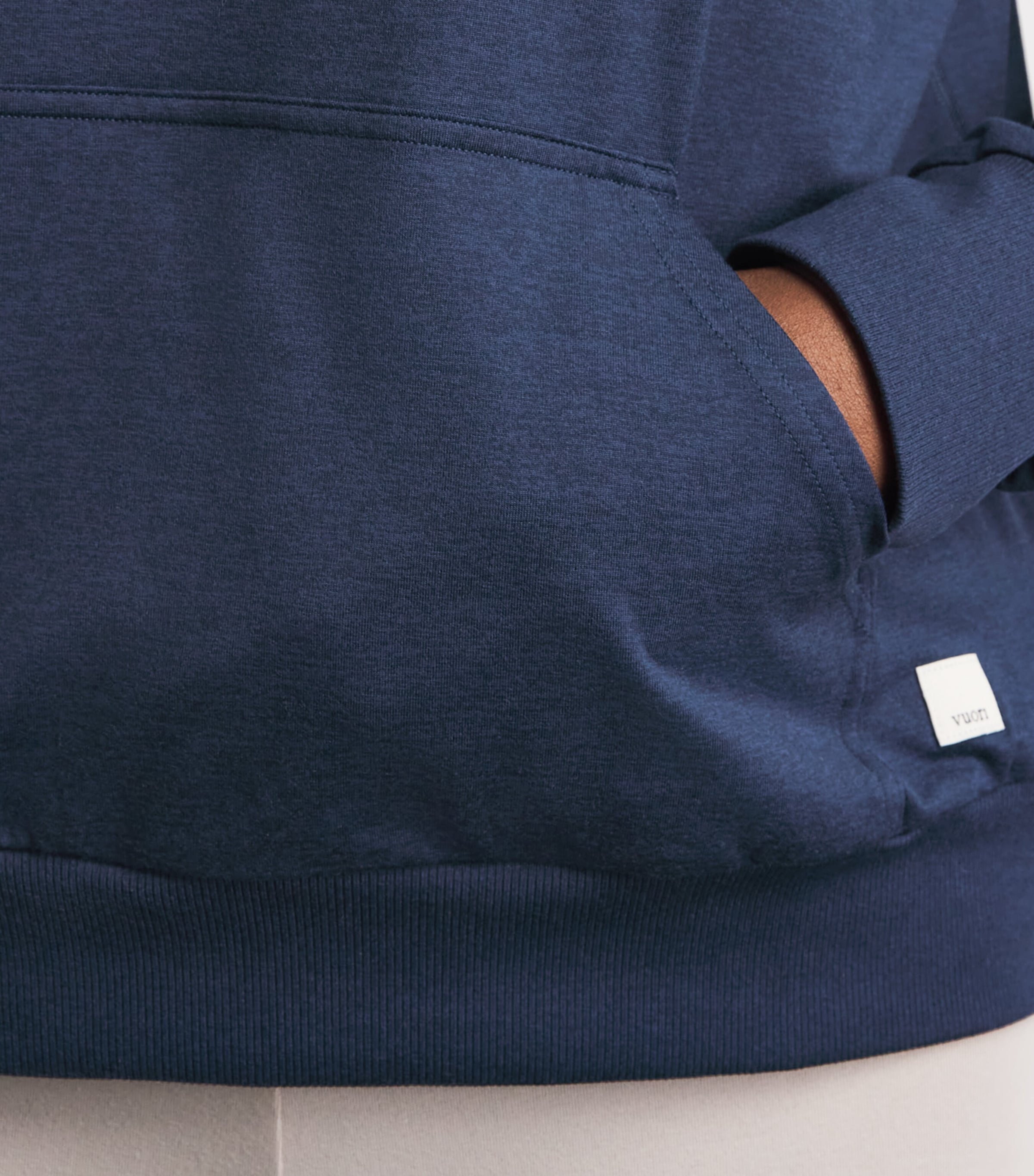 VUORI Womens Modern Halo Hoodie Blue Coast Heather Image 3