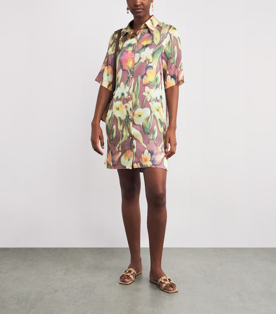 Silk Floral Shirt Dress 952 MAGNOLIA Image 2