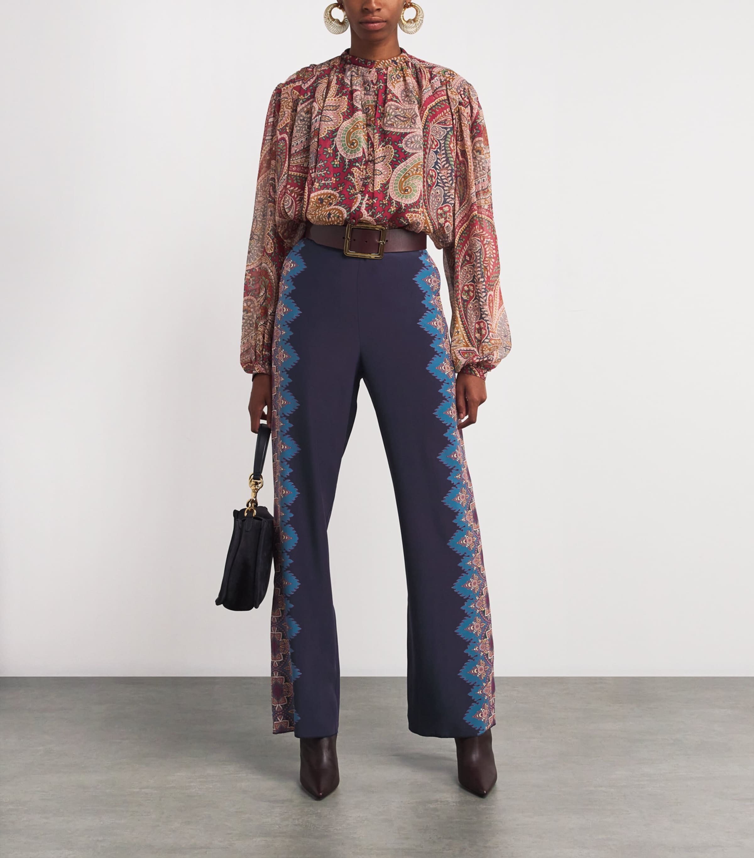 Silk Printed Trousers X0886 Image 2