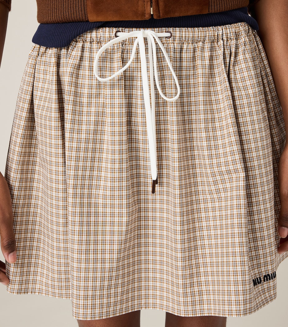Cotton Poplin Check Mini Skirt F0594 Image 5