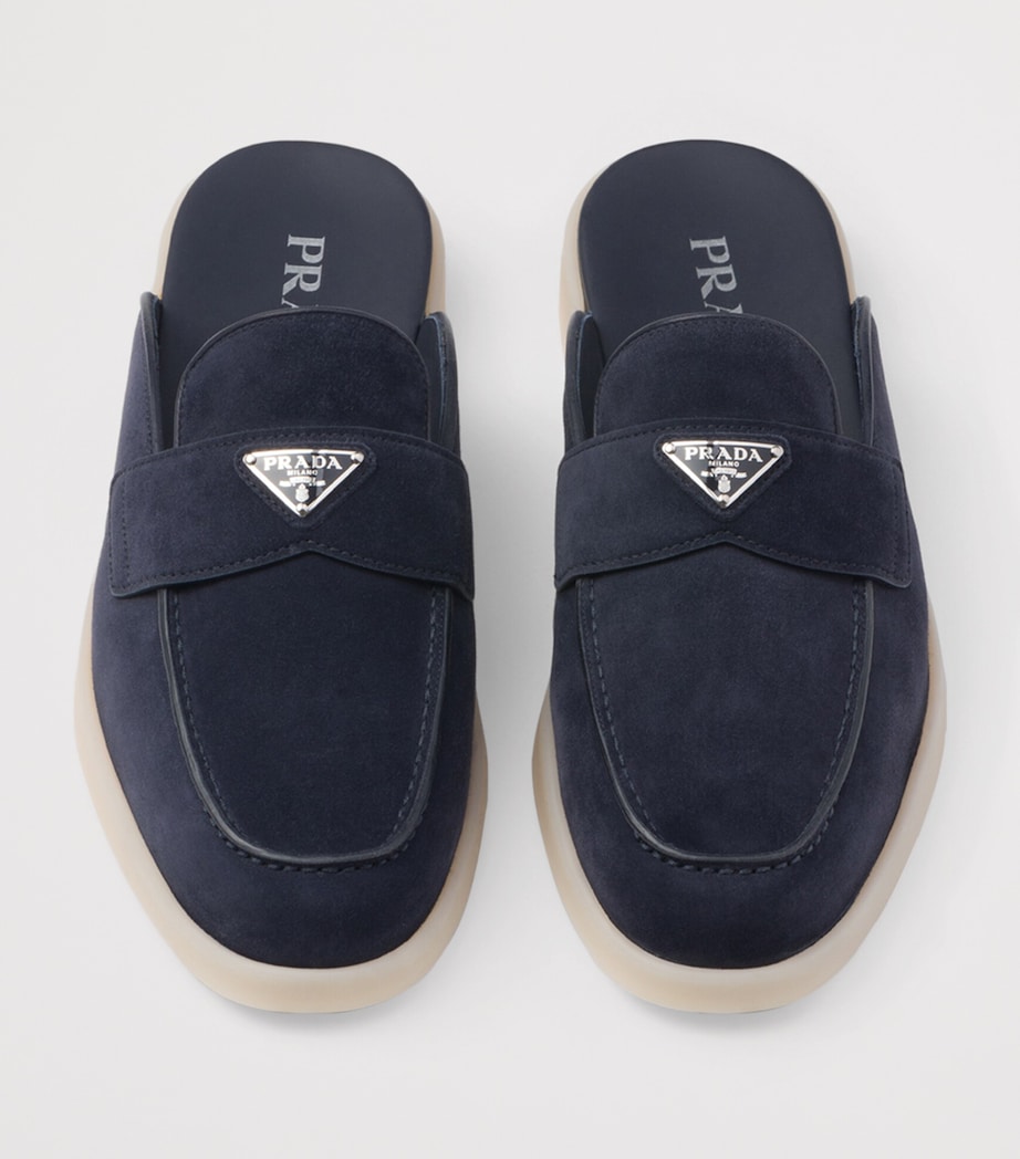 Prada Suede Triangle Mules Image 4