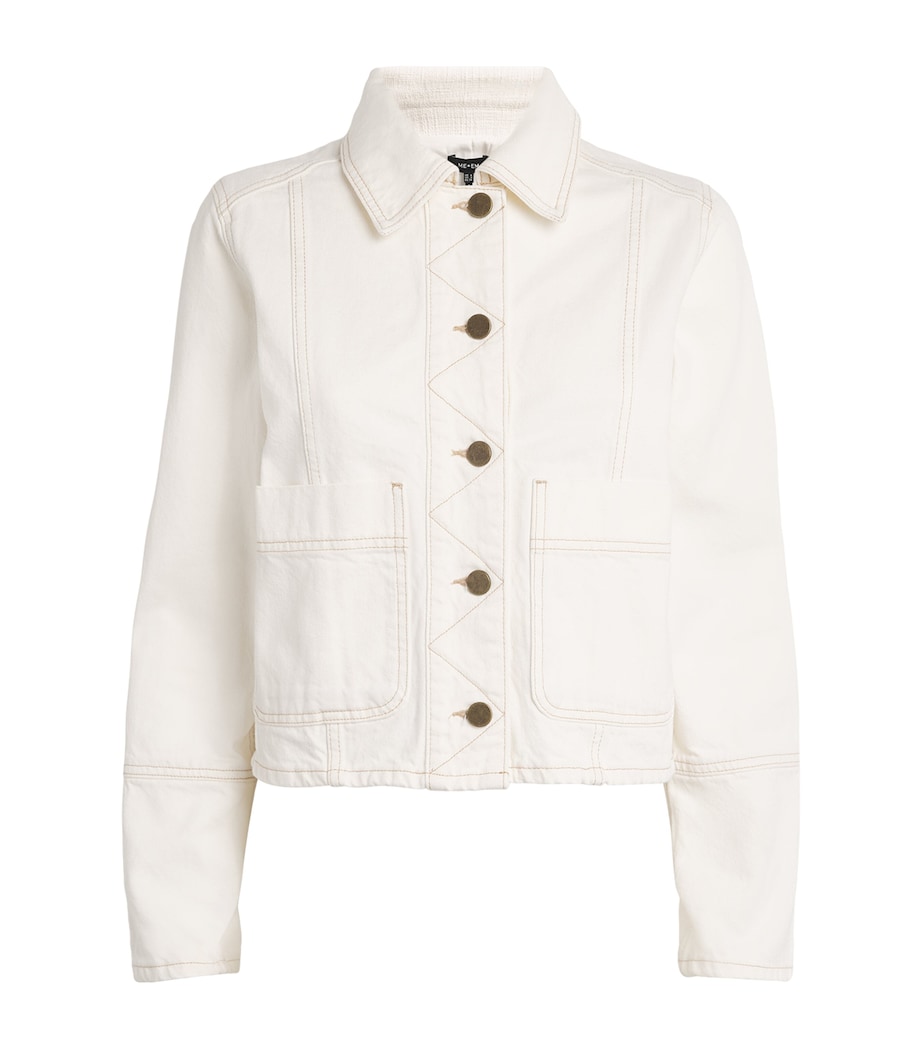 Contrast-Stitch Denim Jacket ECRU Image 1