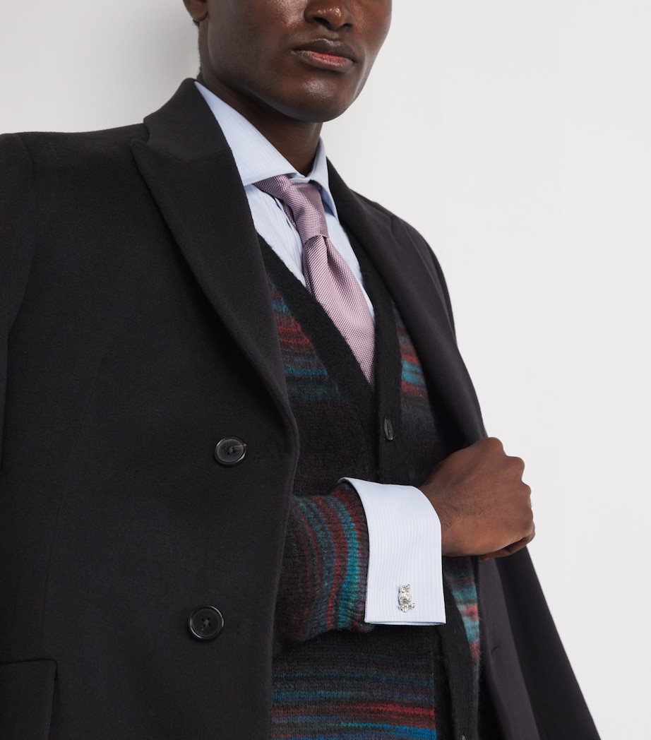 Swarovski Crystal-Detail Thompson Owl Cufflinks ORANGE Image 2