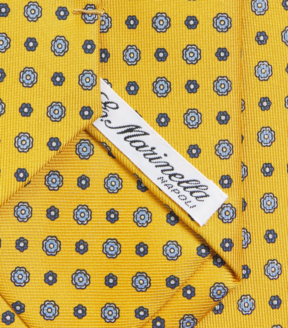 E. Marinella Silk Floral Tie Yellow Image 3