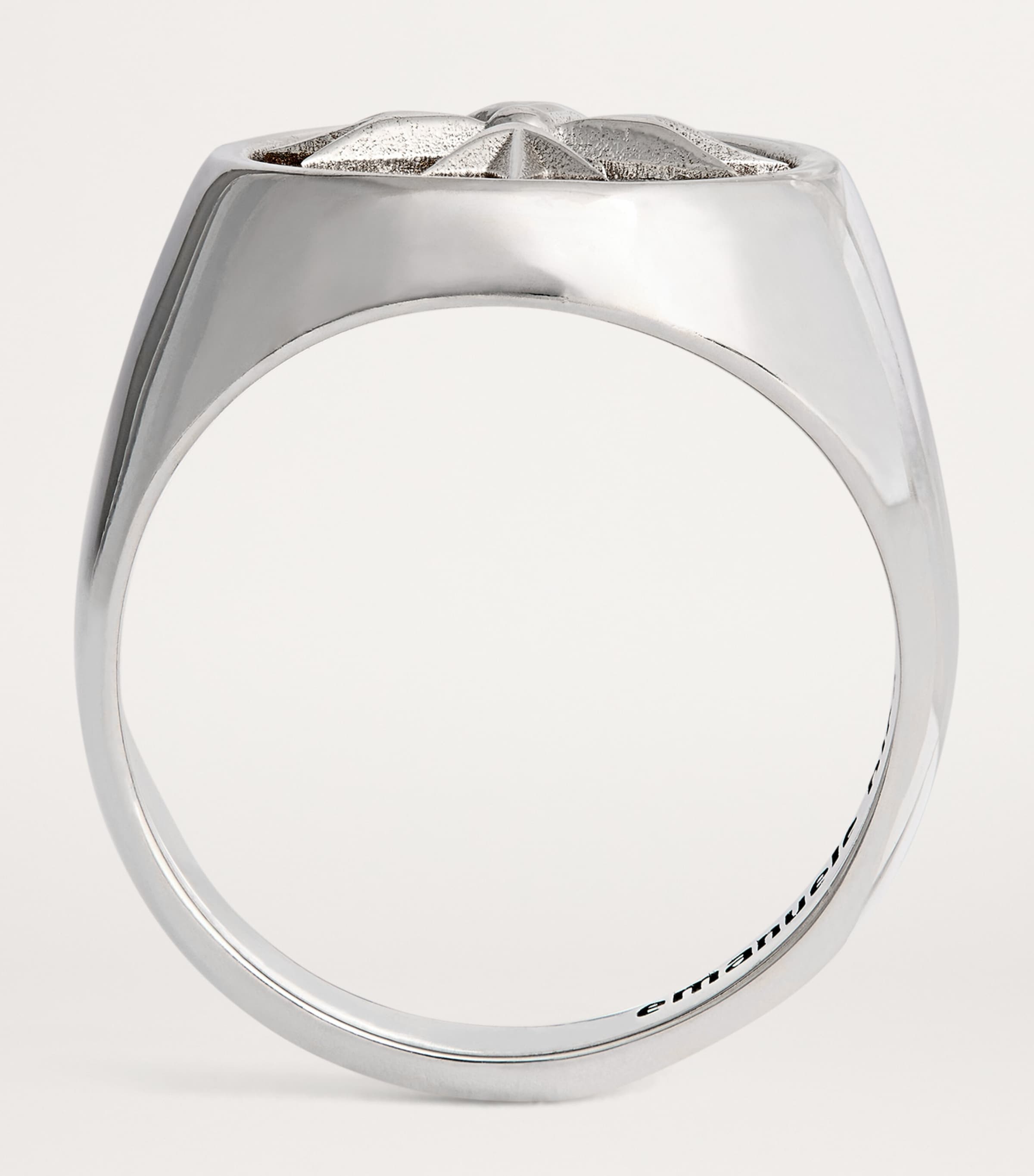 指輪・リング emanuele bicocchi SS25 CREST SIGNET RING (MLA1SILVER CLEAR) Silver Crest Signet Ring by Emanuele Bicocchi on Sale